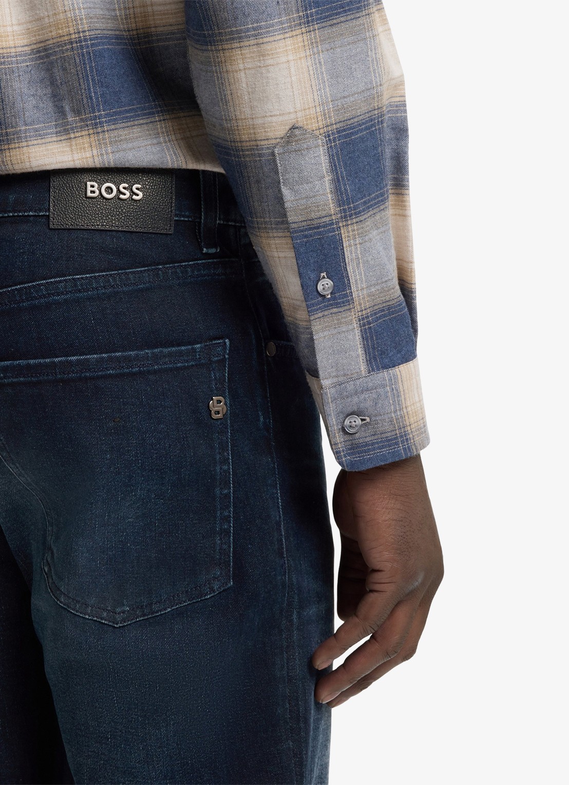 BOSS Maine straight leg jeans in katoenblend - detail 2 denim