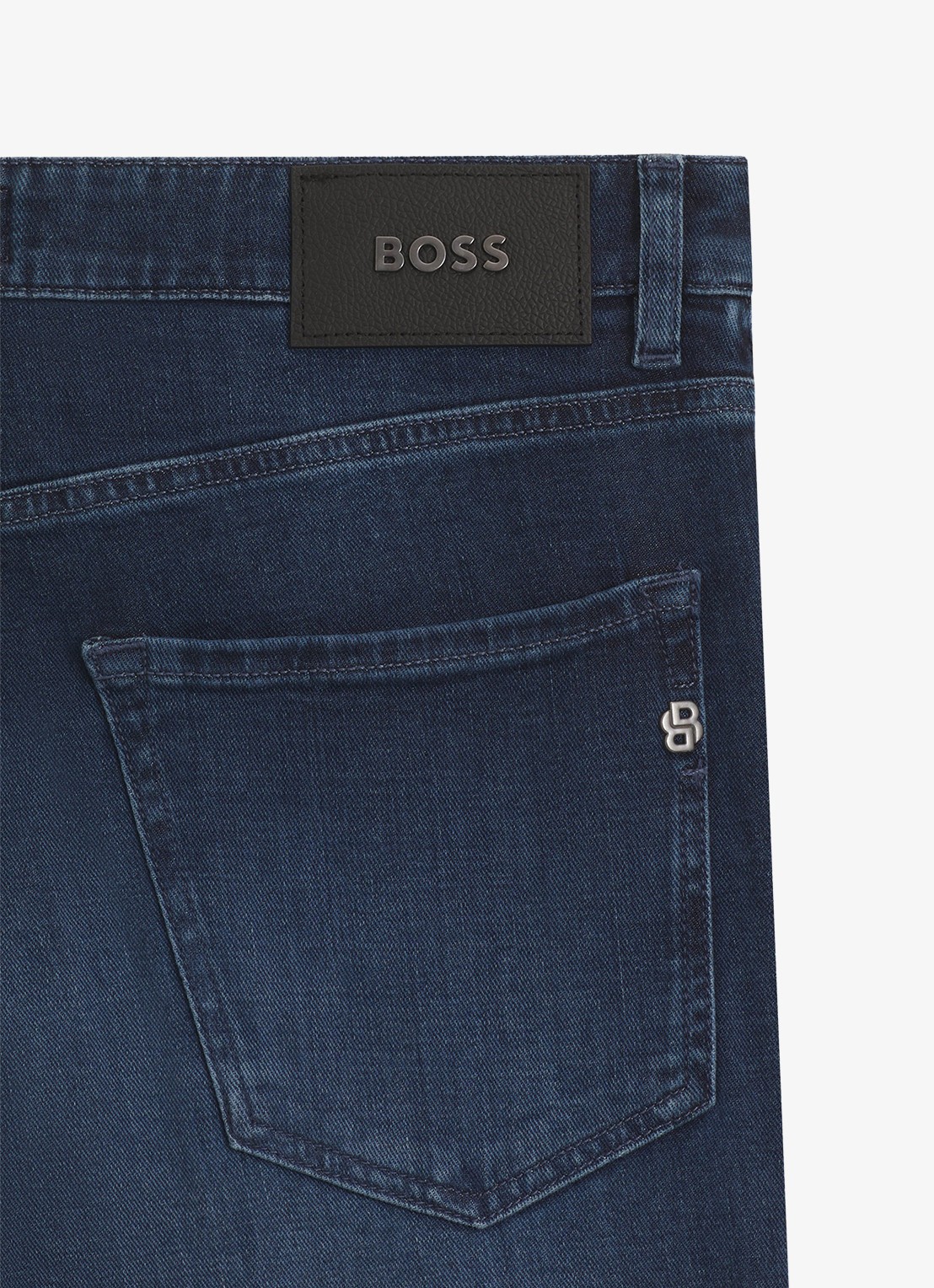 BOSS Maine straight leg jeans met donkere wassing - detail 6 indigo