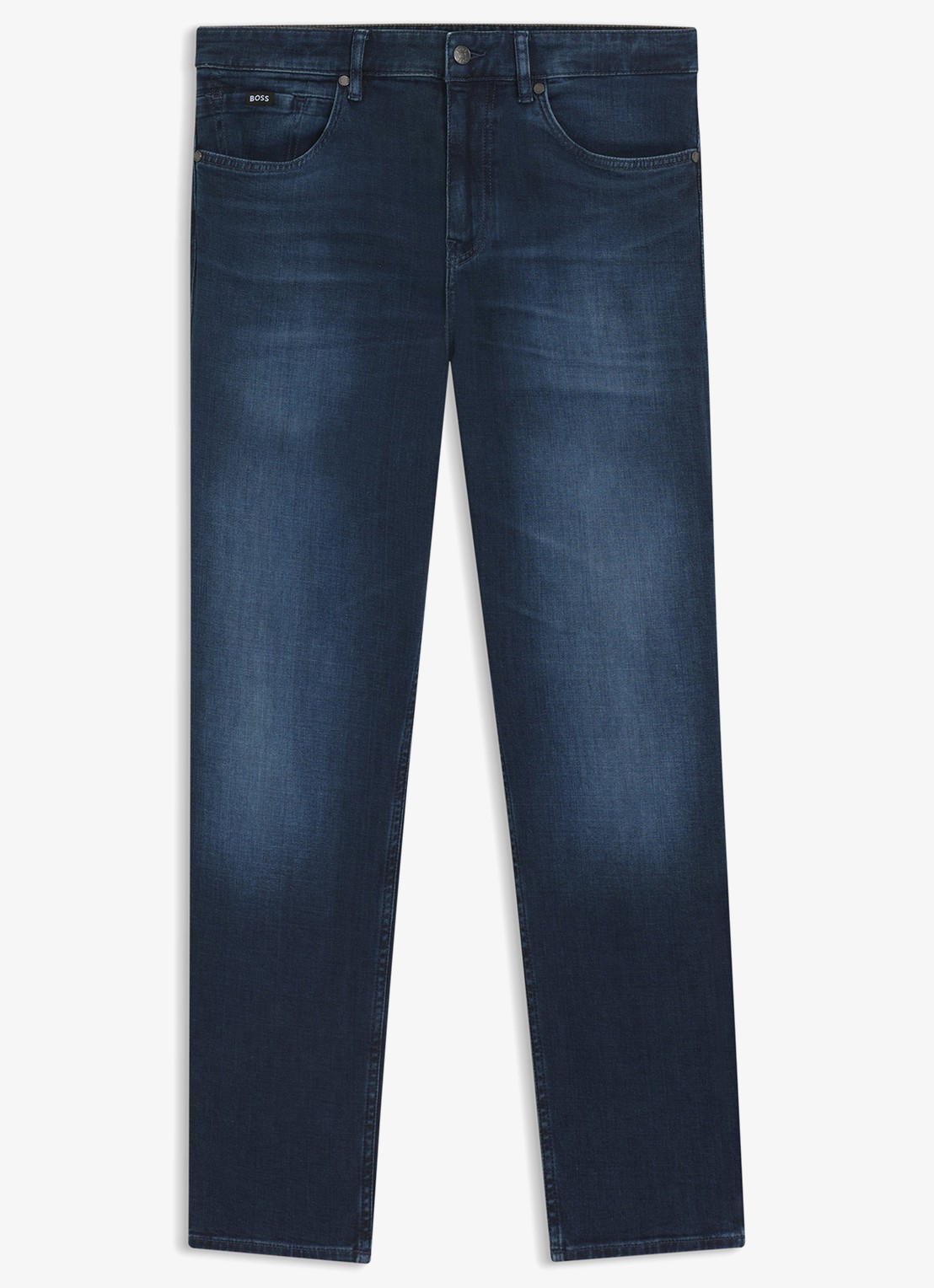 BOSS Maine straight leg jeans met donkere wassing - voorkant 2 indigo