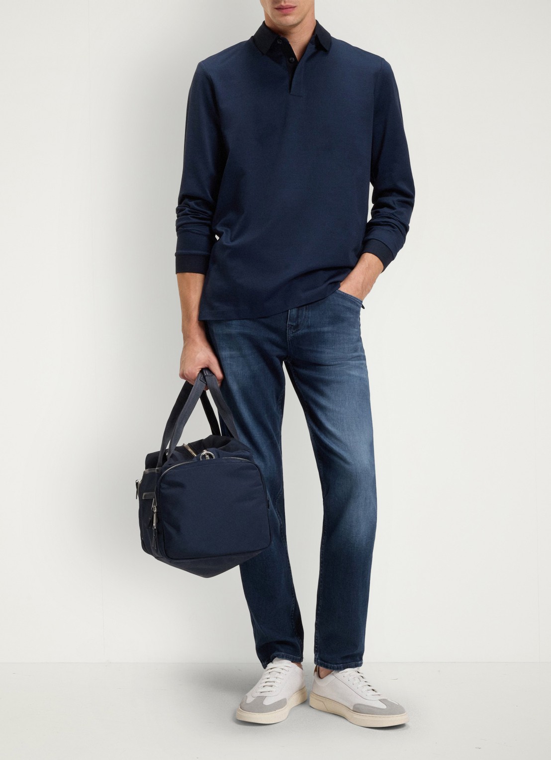BOSS Maine straight leg jeans met donkere wassing - voorkant 3 indigo