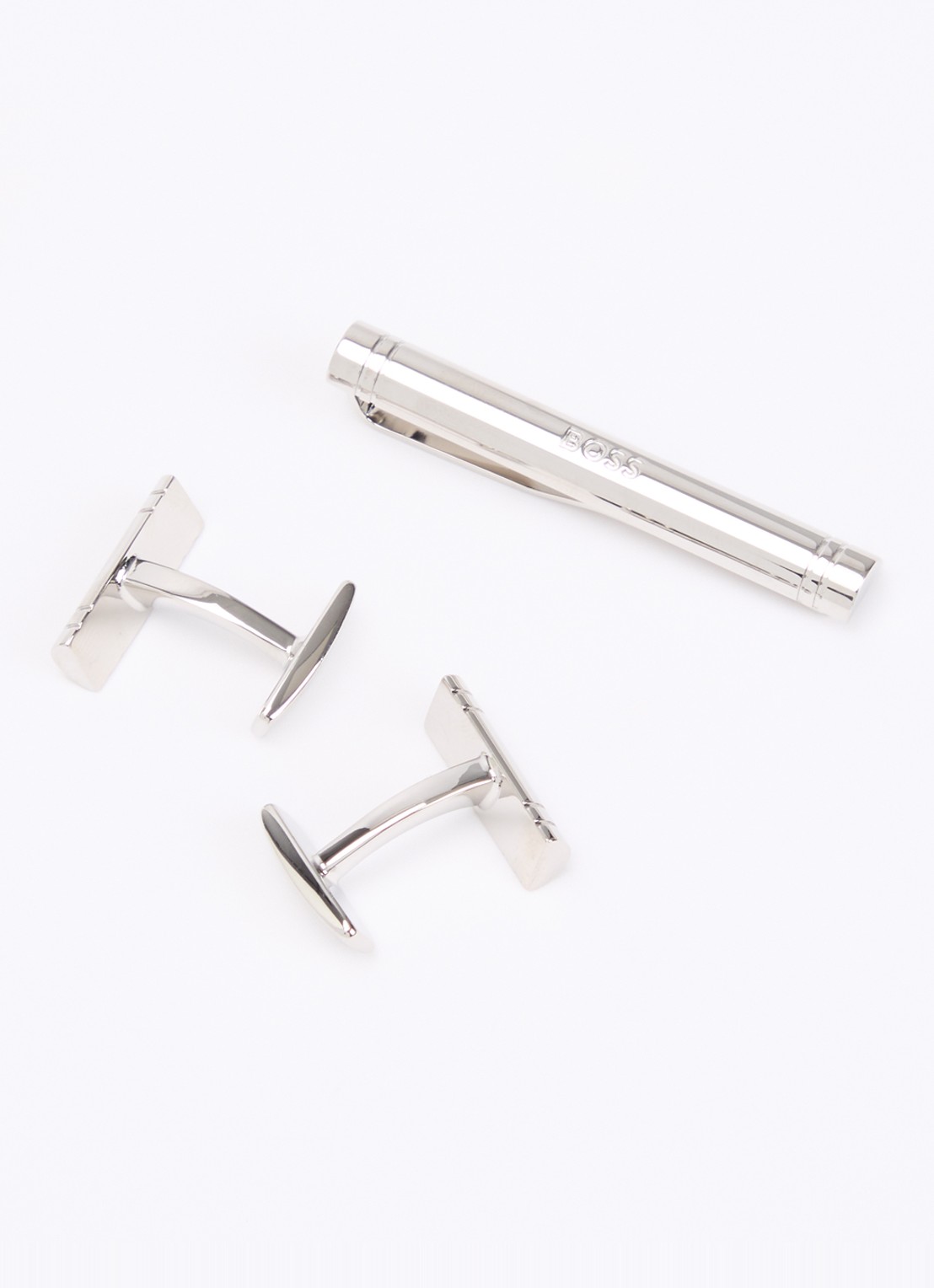 BOSS  Manchetknopen en dasspeld in giftbox - detail 4 zilver
