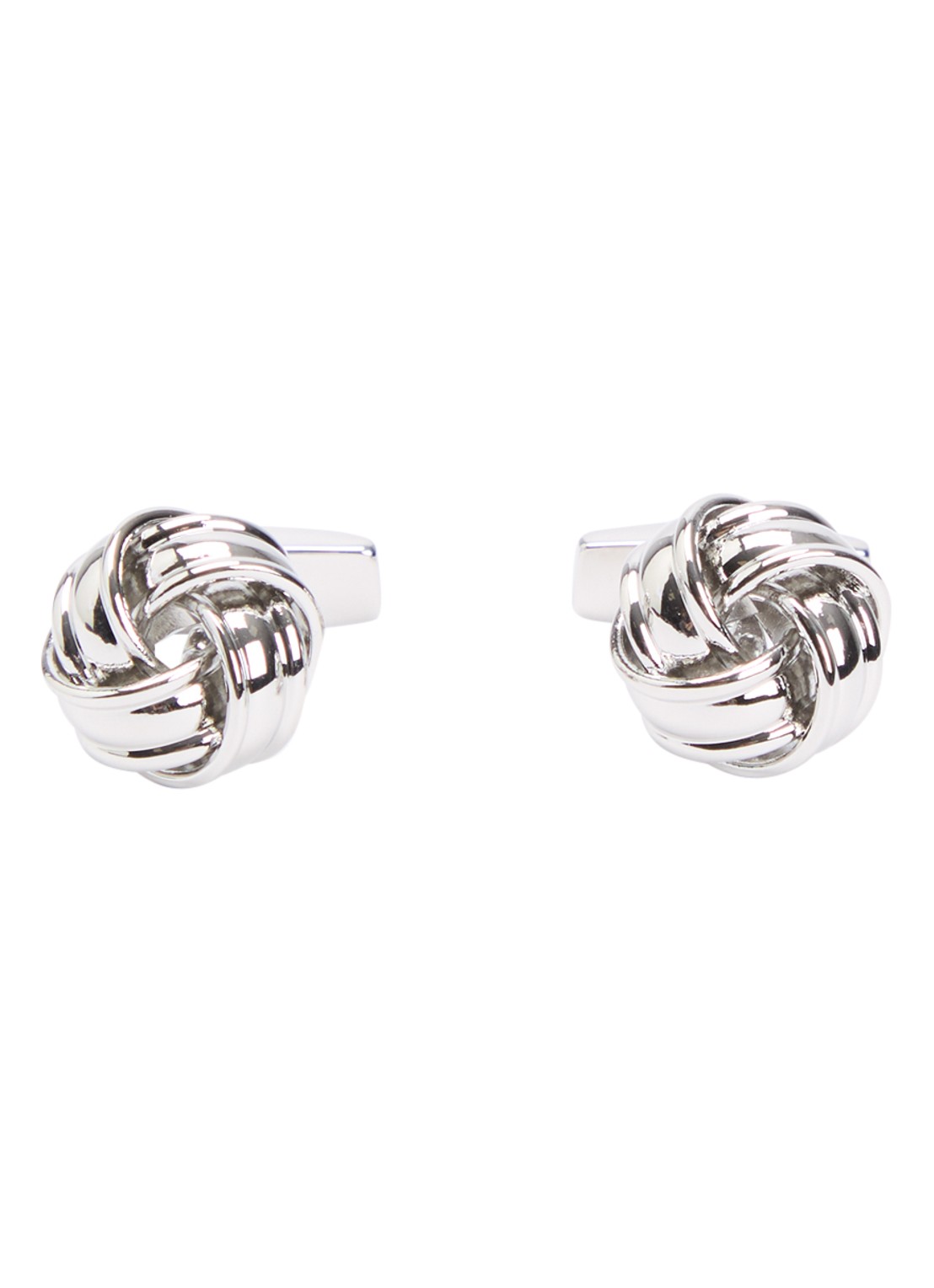 BOSS Manchetknopen met knoopdetail  - voorkant 4 zilver