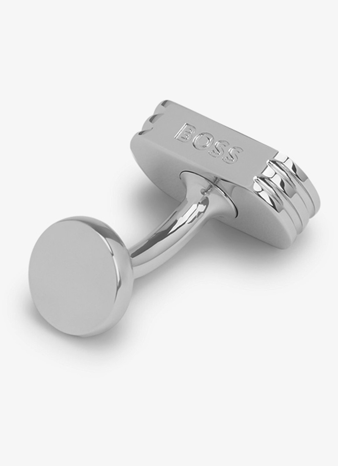 BOSS Manchetknopen met logo  - achterkant 2 zilver