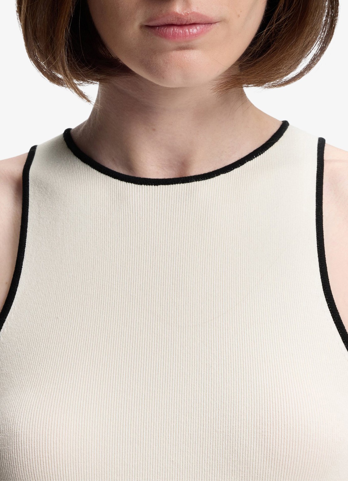BOSS Maxi jurk met plissé - detail 4 gebroken wit