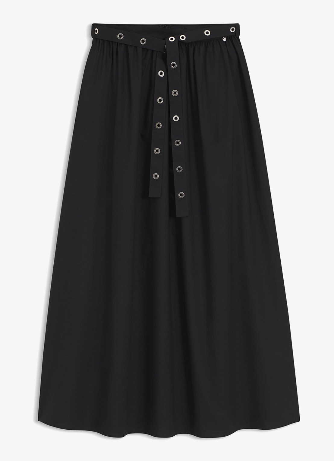 BOSS Maxi rok met strikceintuur en steekzakken - voorkant 3 zwart