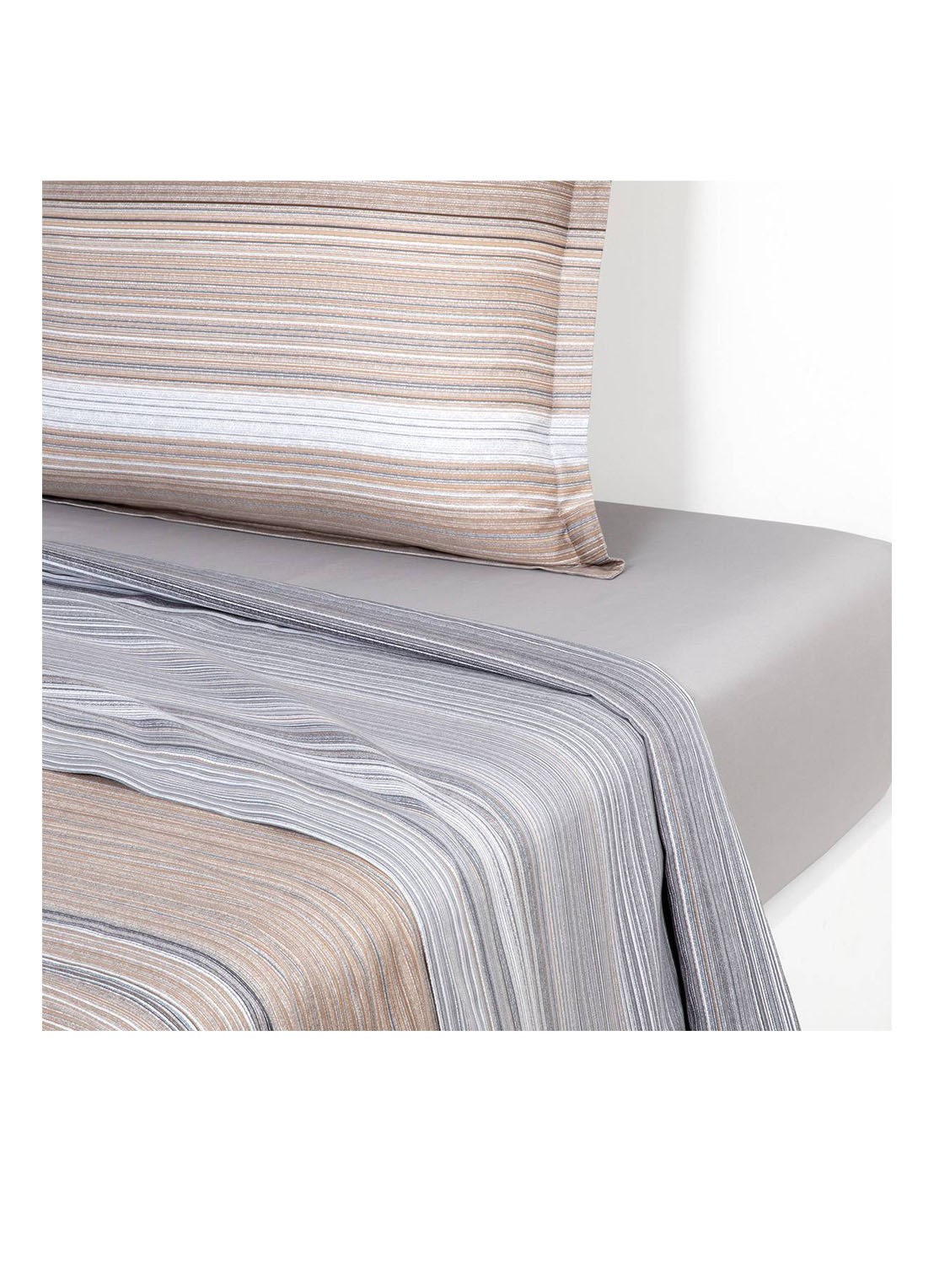 BOSS Metastripe laken van katoensatijn 120TC  - voorkant 3 multicolor
