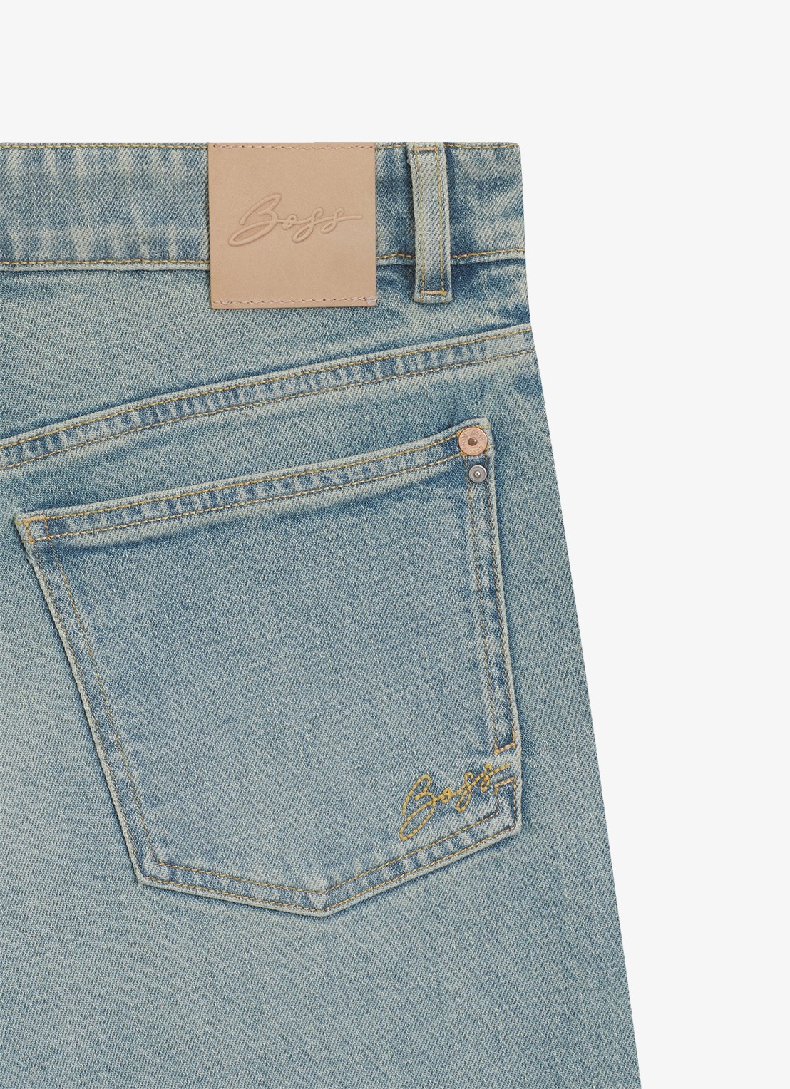 BOSS Mid waist flared jeans met lichte wassing  - detail 4 indigo