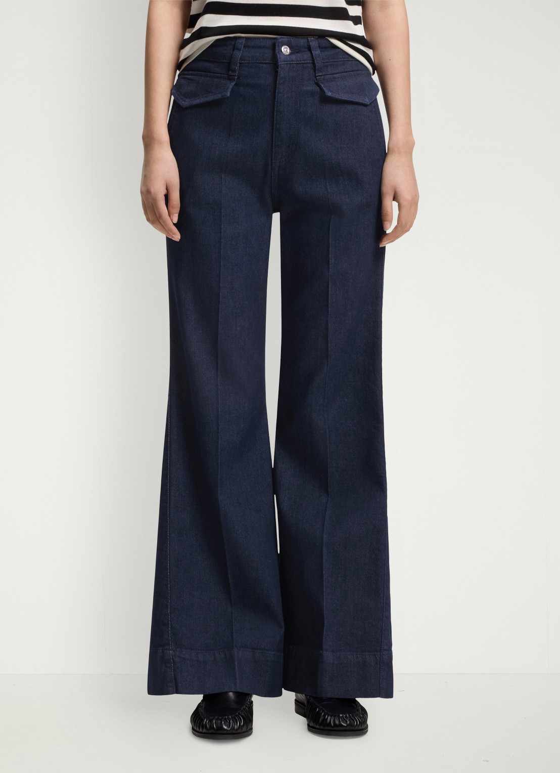 BOSS Mid waist flared jeans met stretch - detail 4 indigo