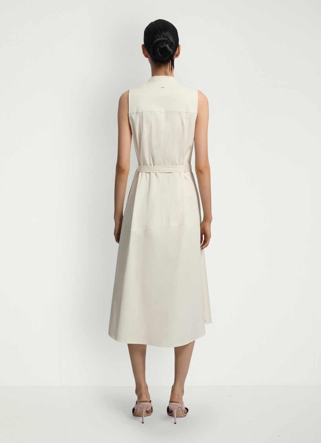 BOSS Midi jurk met ceintuur - achterkant wit