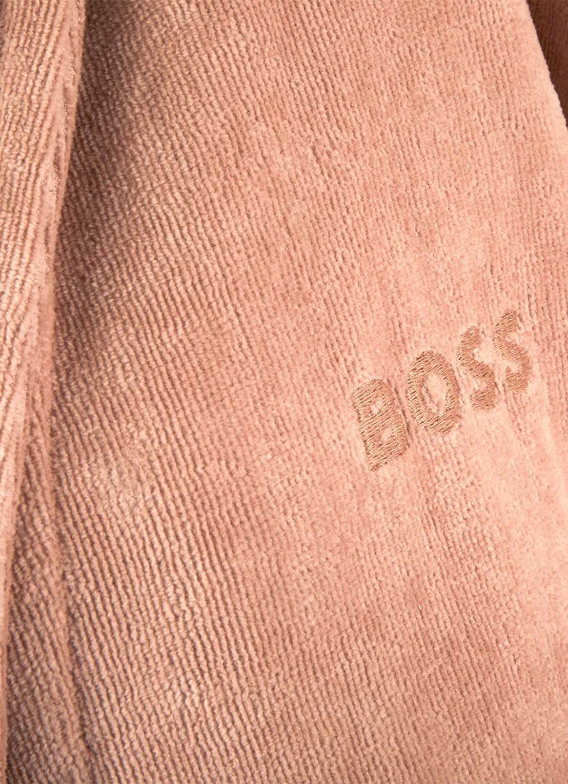 BOSS Midnight badjas met borduring - voorkant 3 oudroze