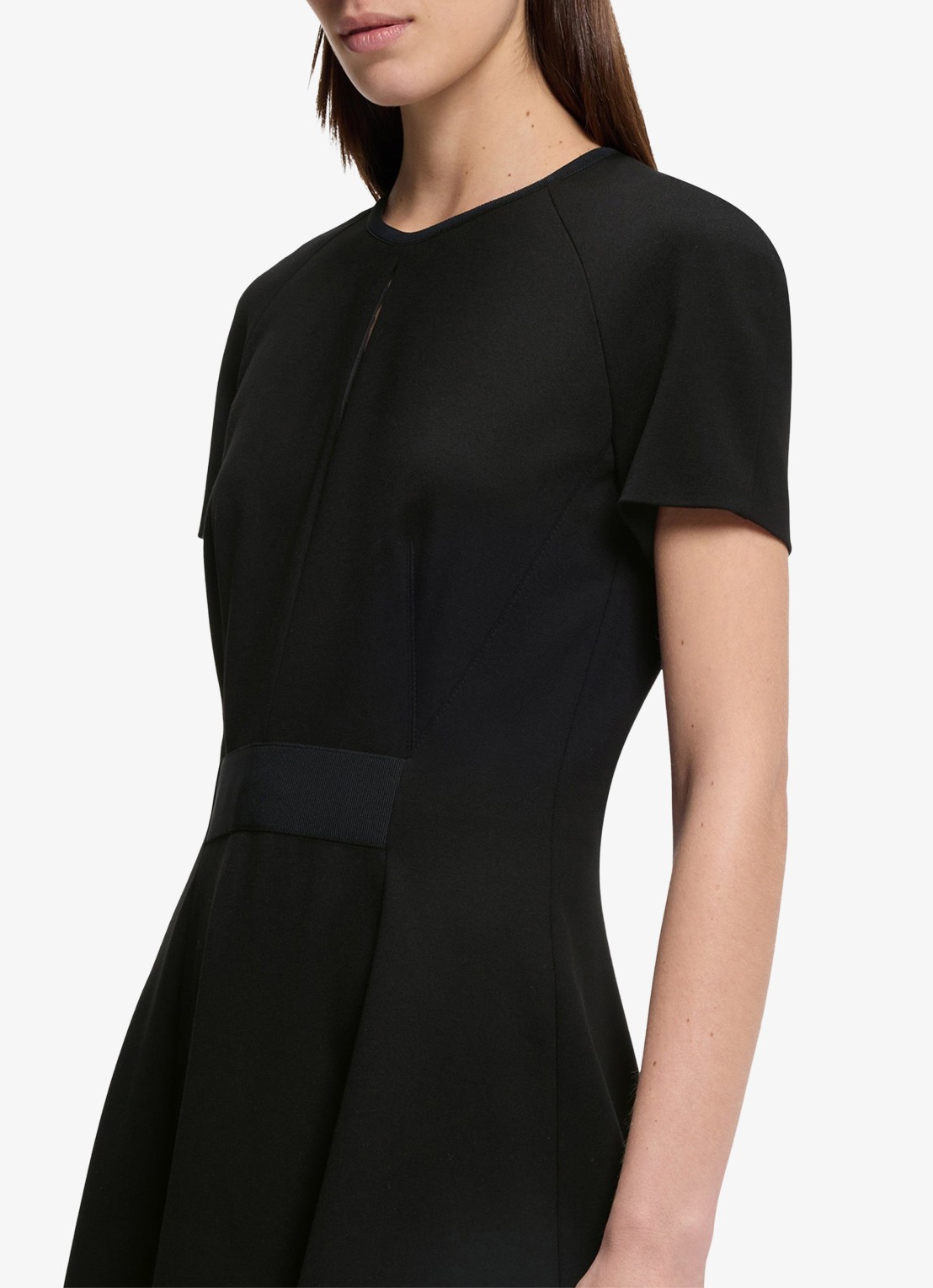 BOSS Mini jurk met ronde hals - detail 4 zwart