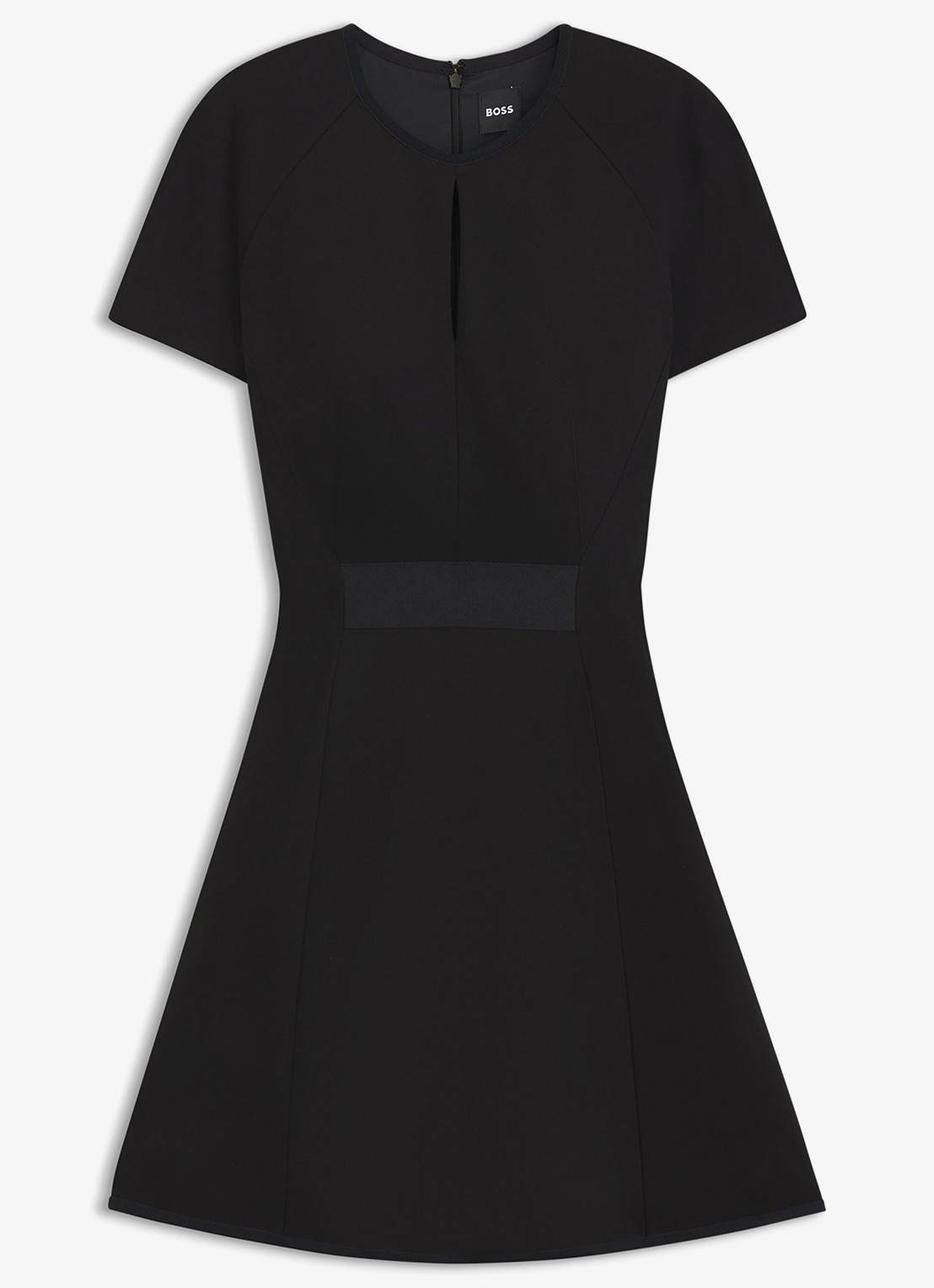 BOSS Mini jurk met ronde hals - voorkant 2 zwart