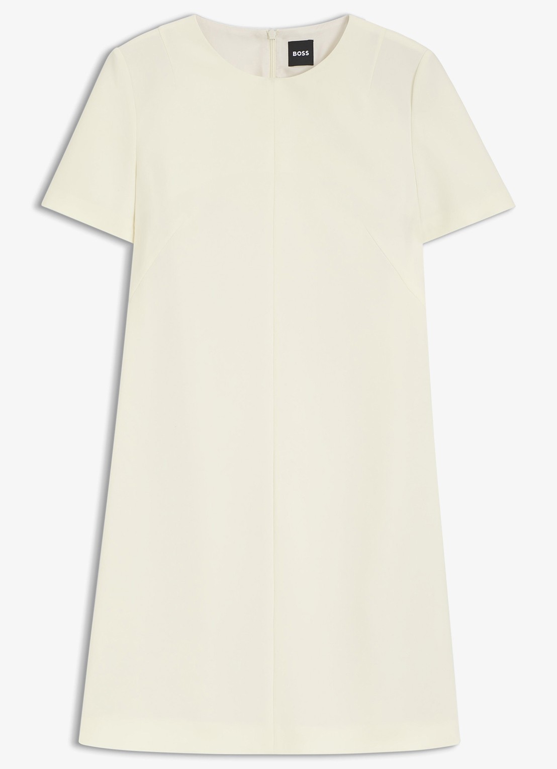 BOSS Mini jurk met steekzakken - voorkant creme