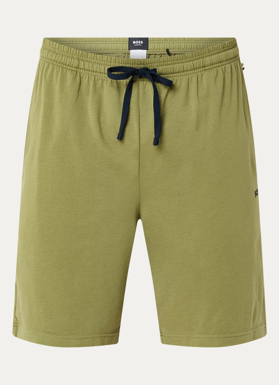 BOSS Mix&Match loose fit korte broek van sweatstof met steekzakken - voorkant 2 medium green-311 / groen