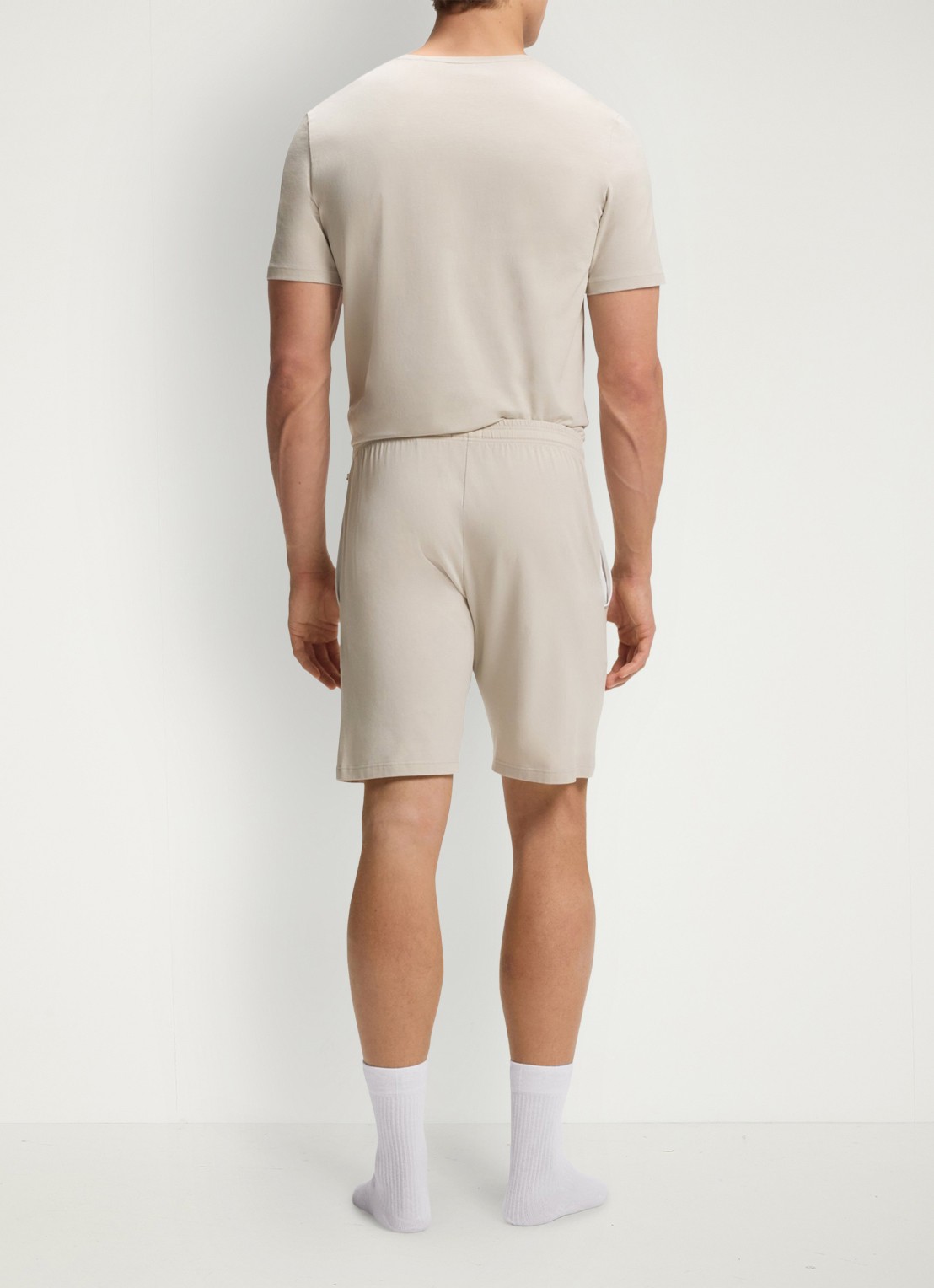 BOSS Mix&Match loose fit korte broek van sweatstof met steekzakken - achterkant open grey-075 / grijs