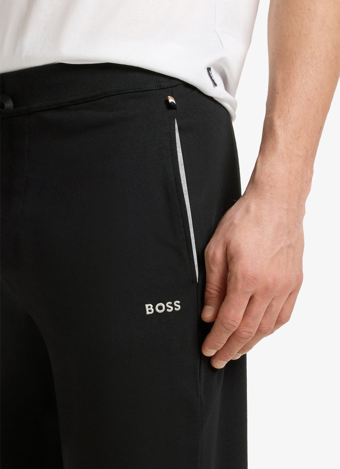 BOSS Mix&Match loungebroek met logoborduring - detail 5 zwart