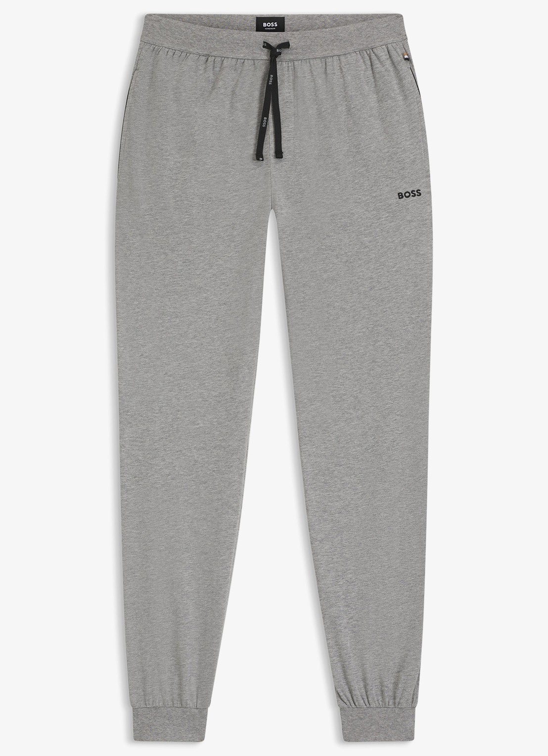 BOSS Mix&Match loungebroek met logoborduring - voorkant 4 middengrijs