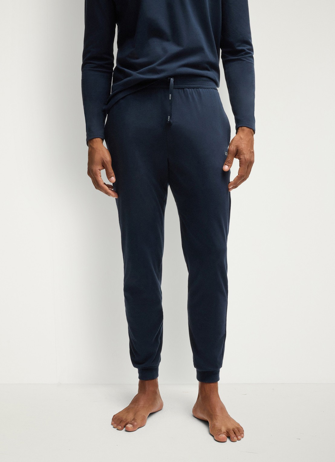 BOSS Mix&Match loungebroek met logoborduring - detail 3 donkerblauw