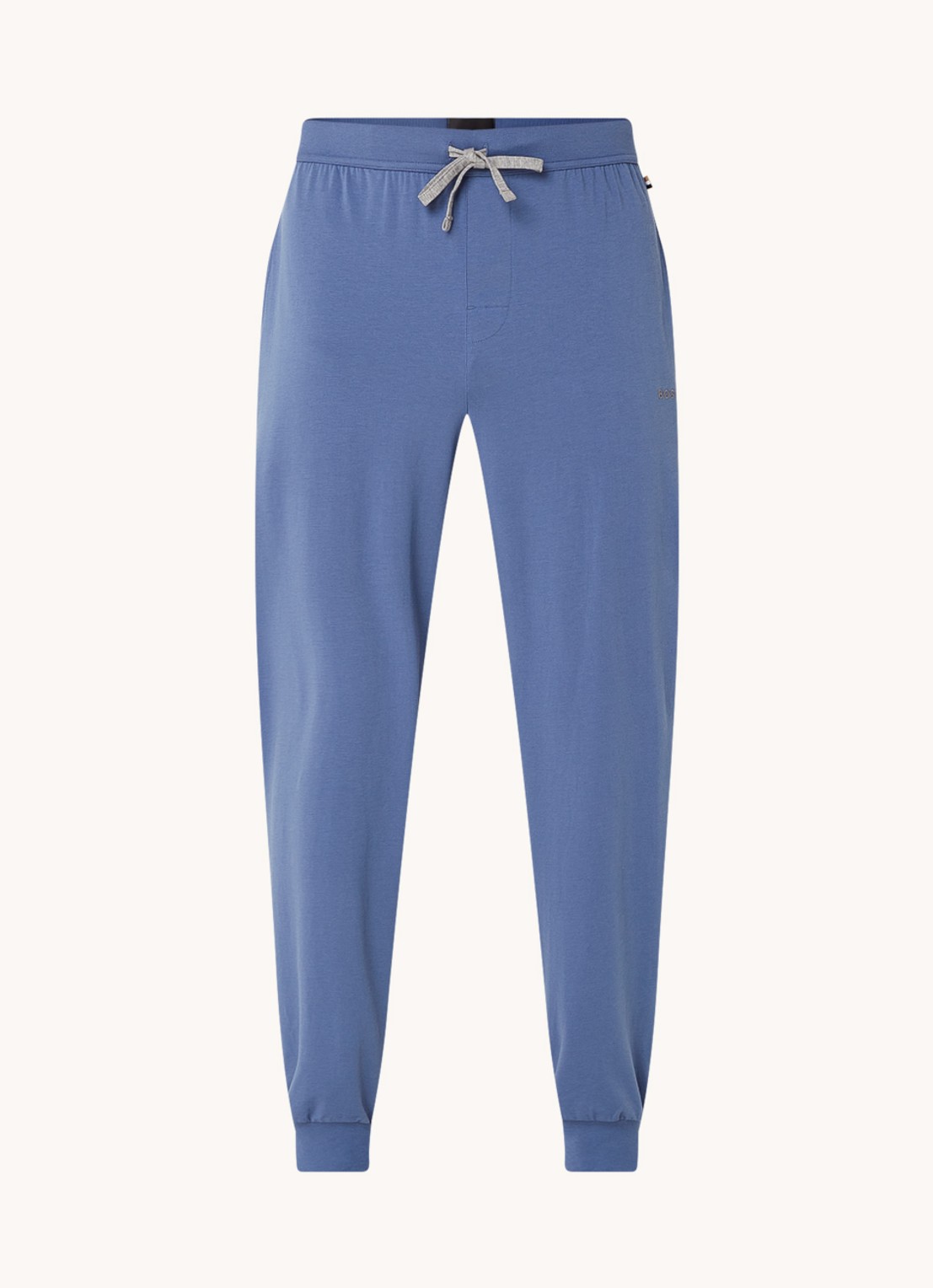 BOSS Mix&Match pyjamabroek met logoborduring en steekzakken - voorkant 4 blauw