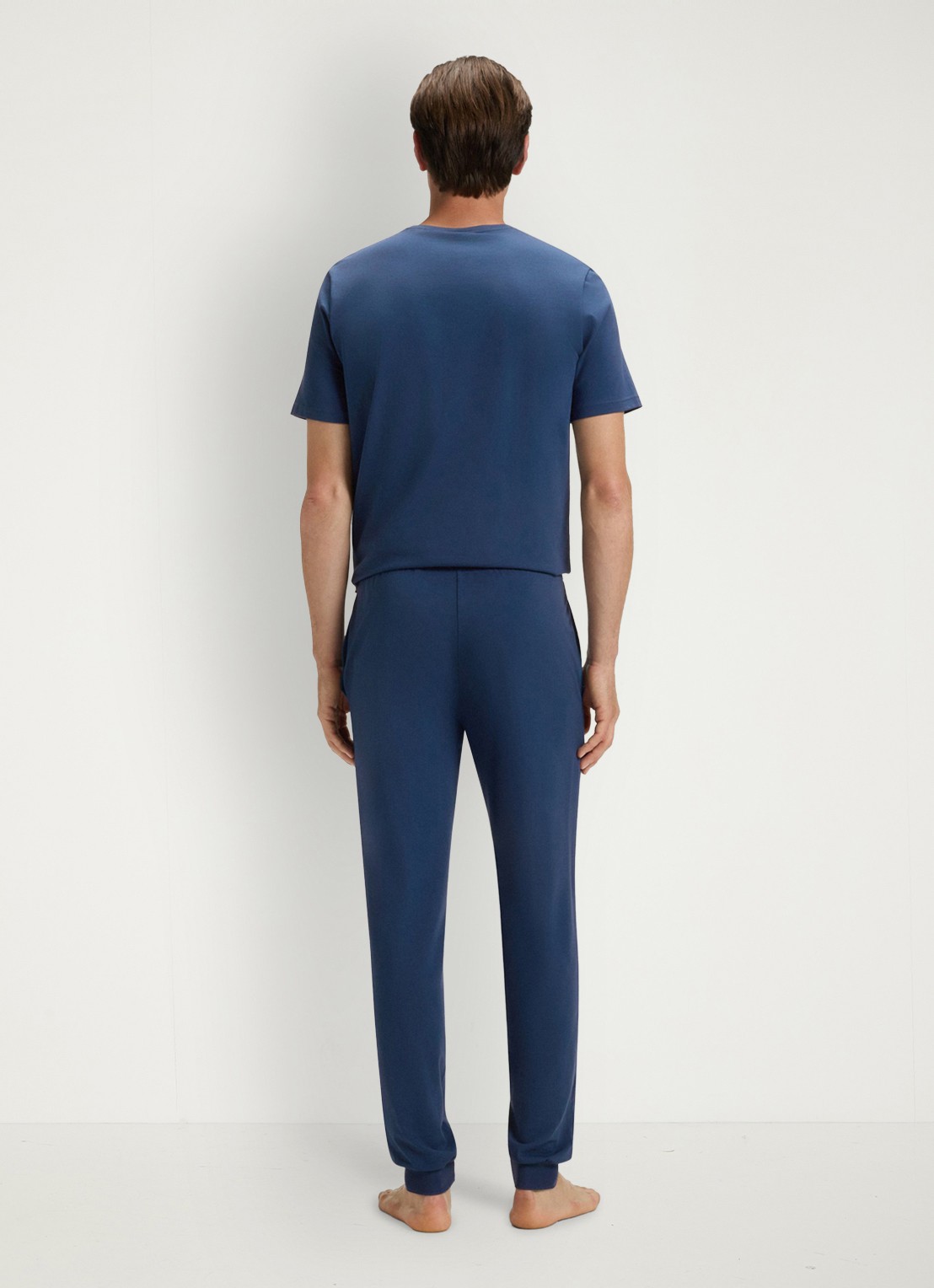 BOSS Mix&Match pyjamabroek met logoborduring en steekzakken - achterkant 3 petrol