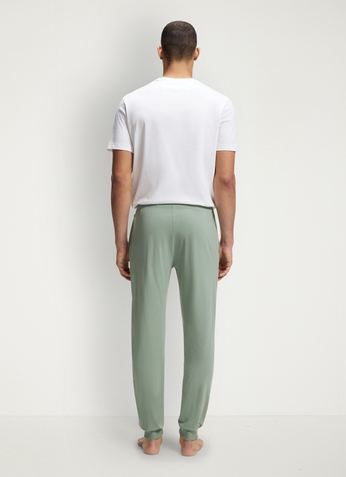 BOSS Mix&Match pyjamabroek met logoborduring en steekzakken - achterkant 5 lichtgroen