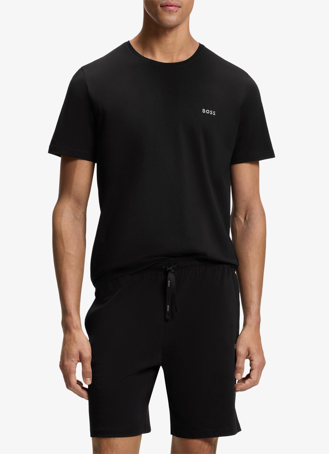 BOSS Mix&Match pyjamatop met logoborduring - detail 4 zwart