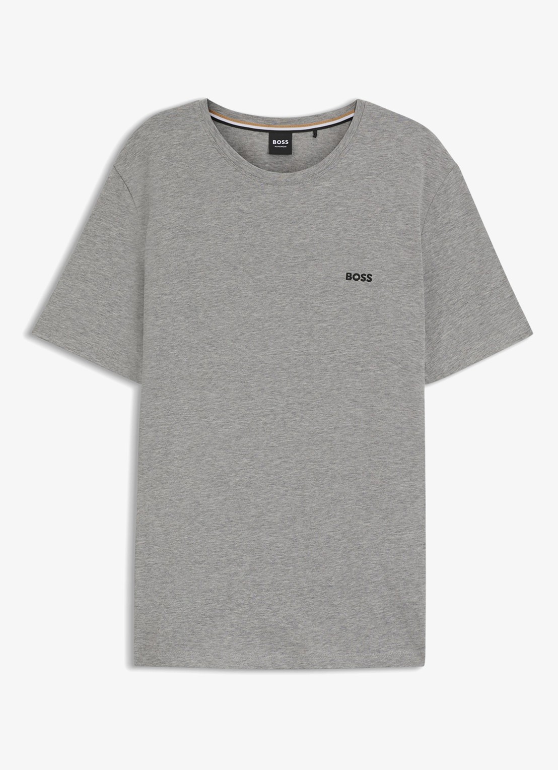BOSS Mix&Match pyjamatop met logoborduring - voorkant 4 middengrijs