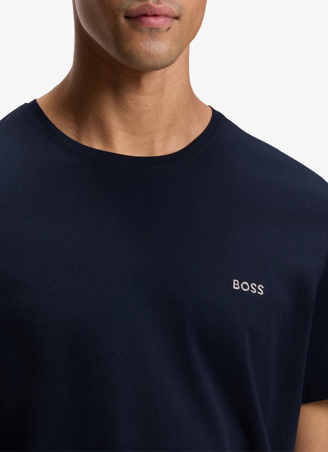BOSS Mix&Match pyjamatop met logoborduring - detail 3 donkerblauw