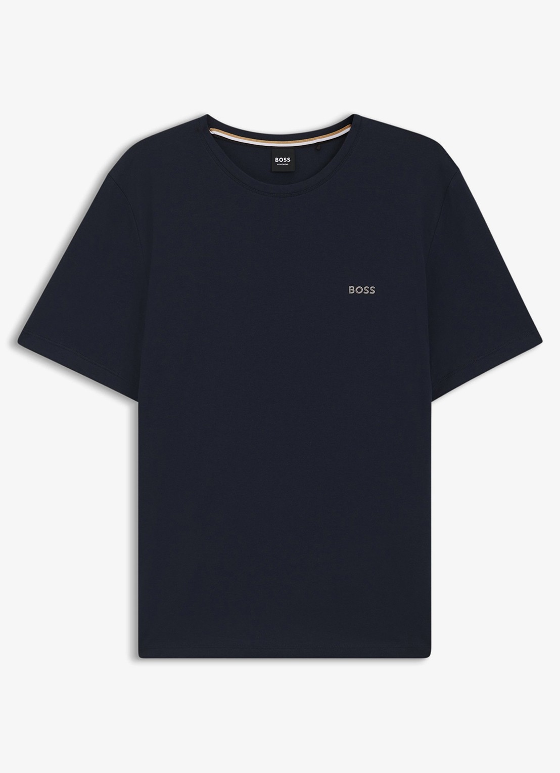 BOSS Mix&Match pyjamatop met logoborduring - voorkant 5 donkerblauw