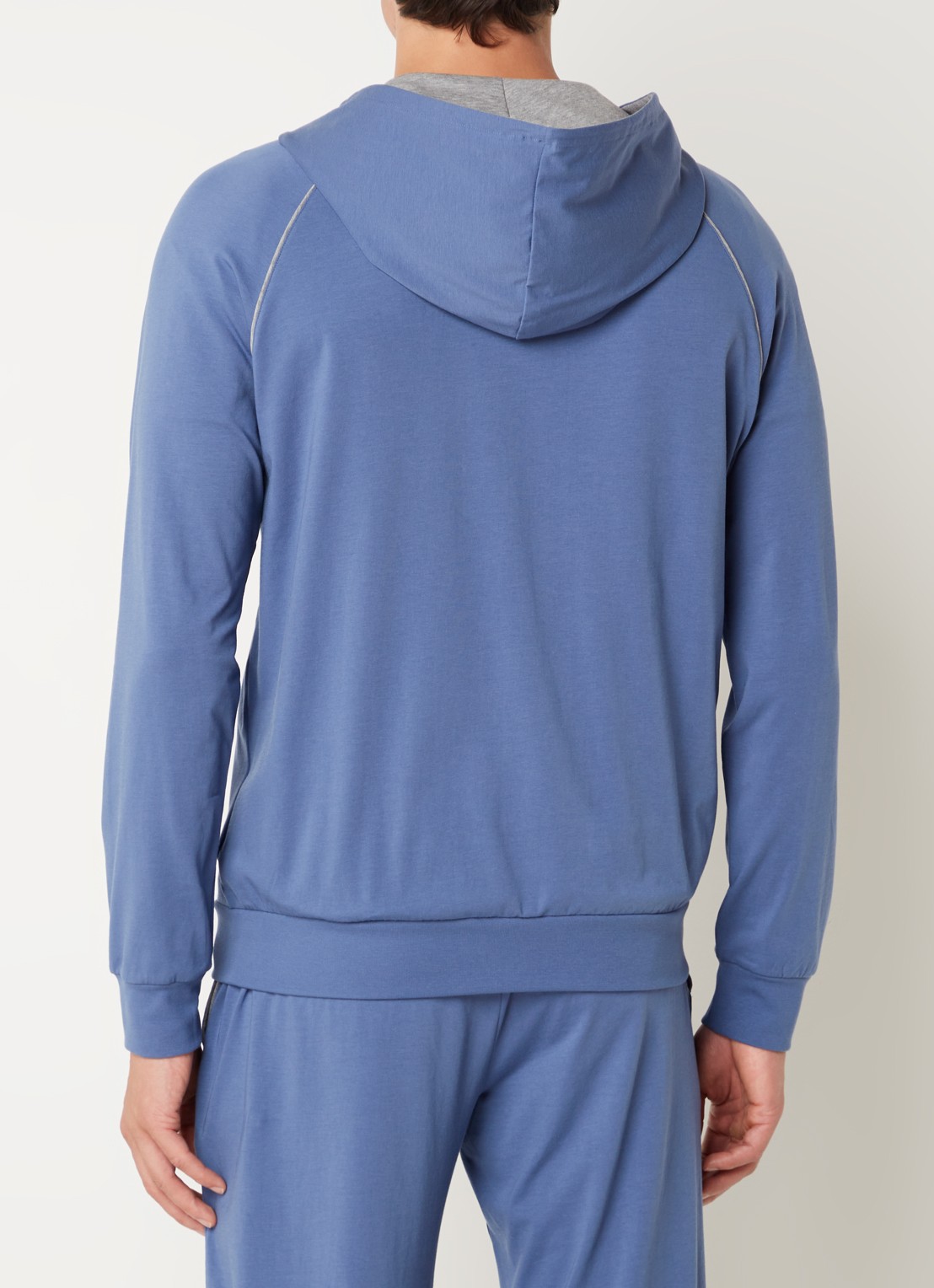BOSS Mix&Match sweatvest met logoborduring en steekzakken - achterkant 5 open blue-478 / blauw