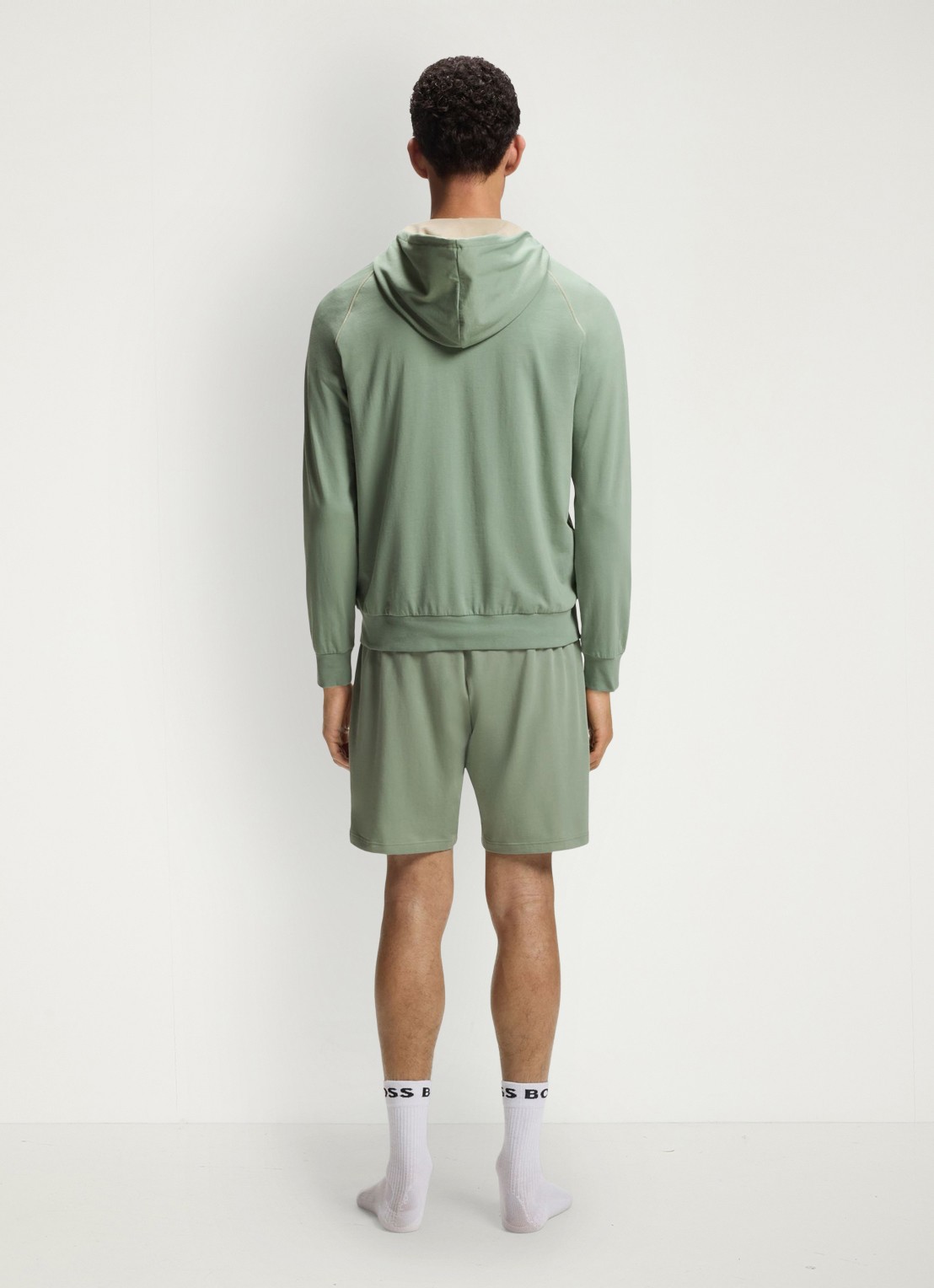 BOSS Mix&Match sweatvest met logoborduring en steekzakken - achterkant light /pastel green-330 / groen