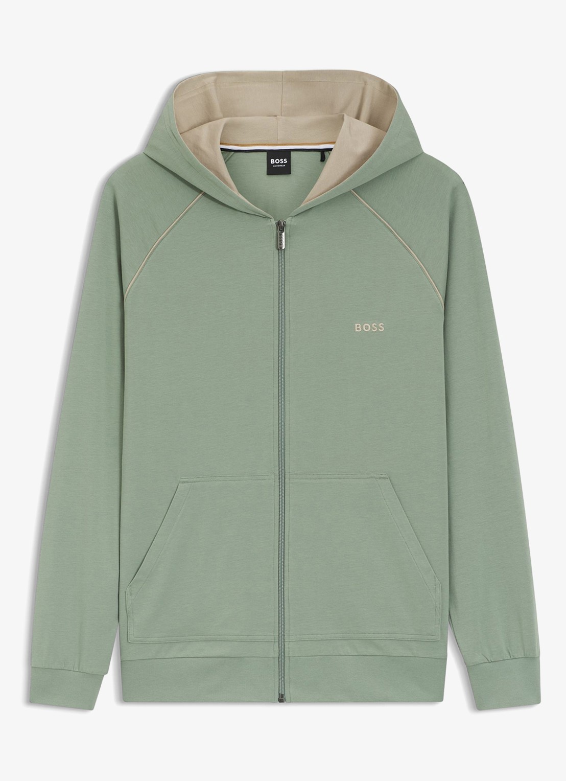 BOSS Mix&Match sweatvest met logoborduring en steekzakken - voorkant 2 light /pastel green-330 / groen