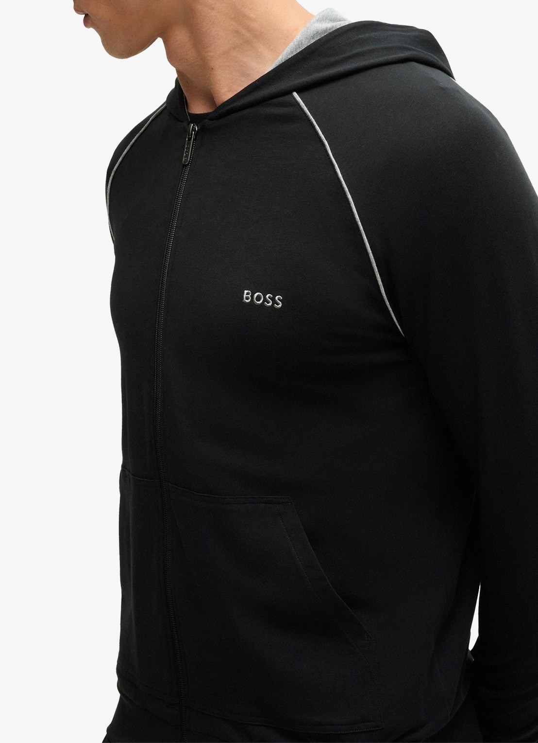 BOSS Mix&Match sweatvest met logoborduring - detail 3 zwart