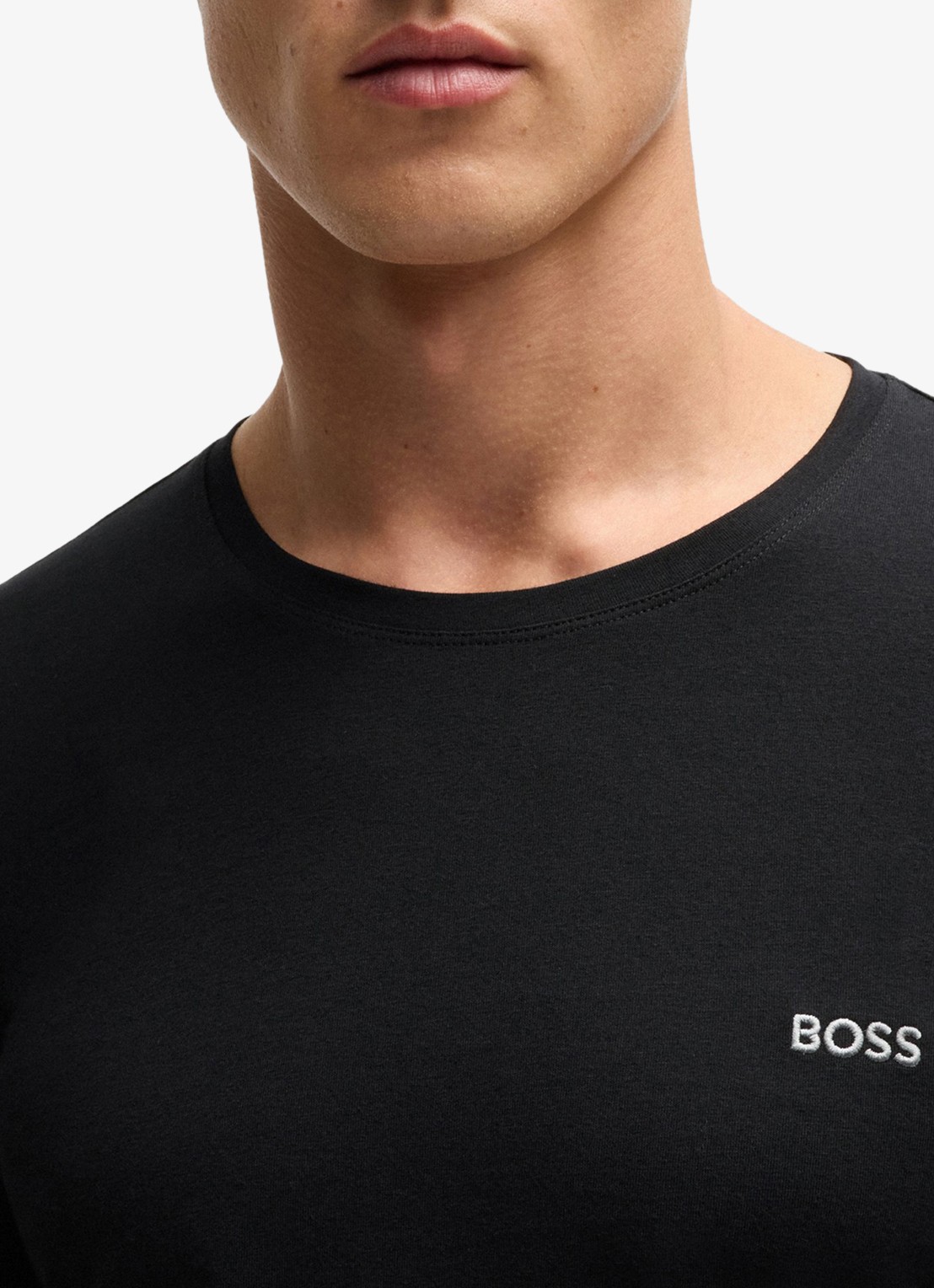 BOSS Mix&Match T-shirt met logoborduring - detail 5 zwart