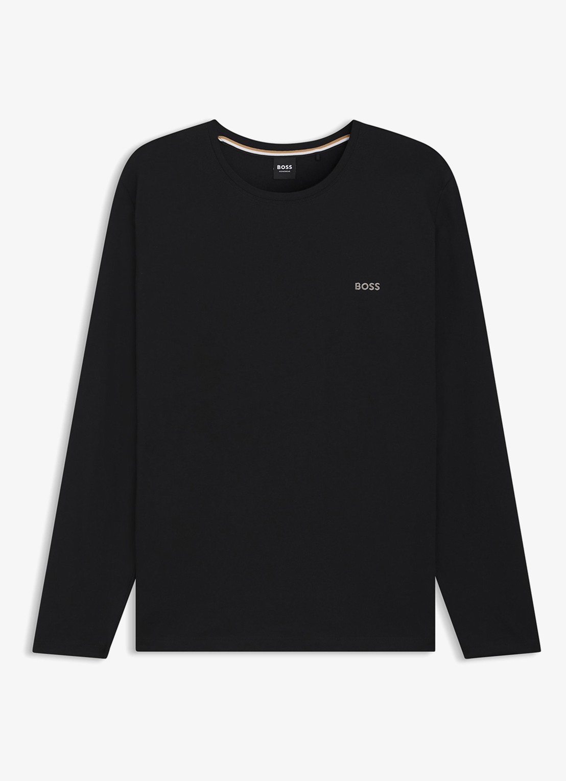 BOSS Mix&Match T-shirt met logoborduring - voorkant 2 zwart
