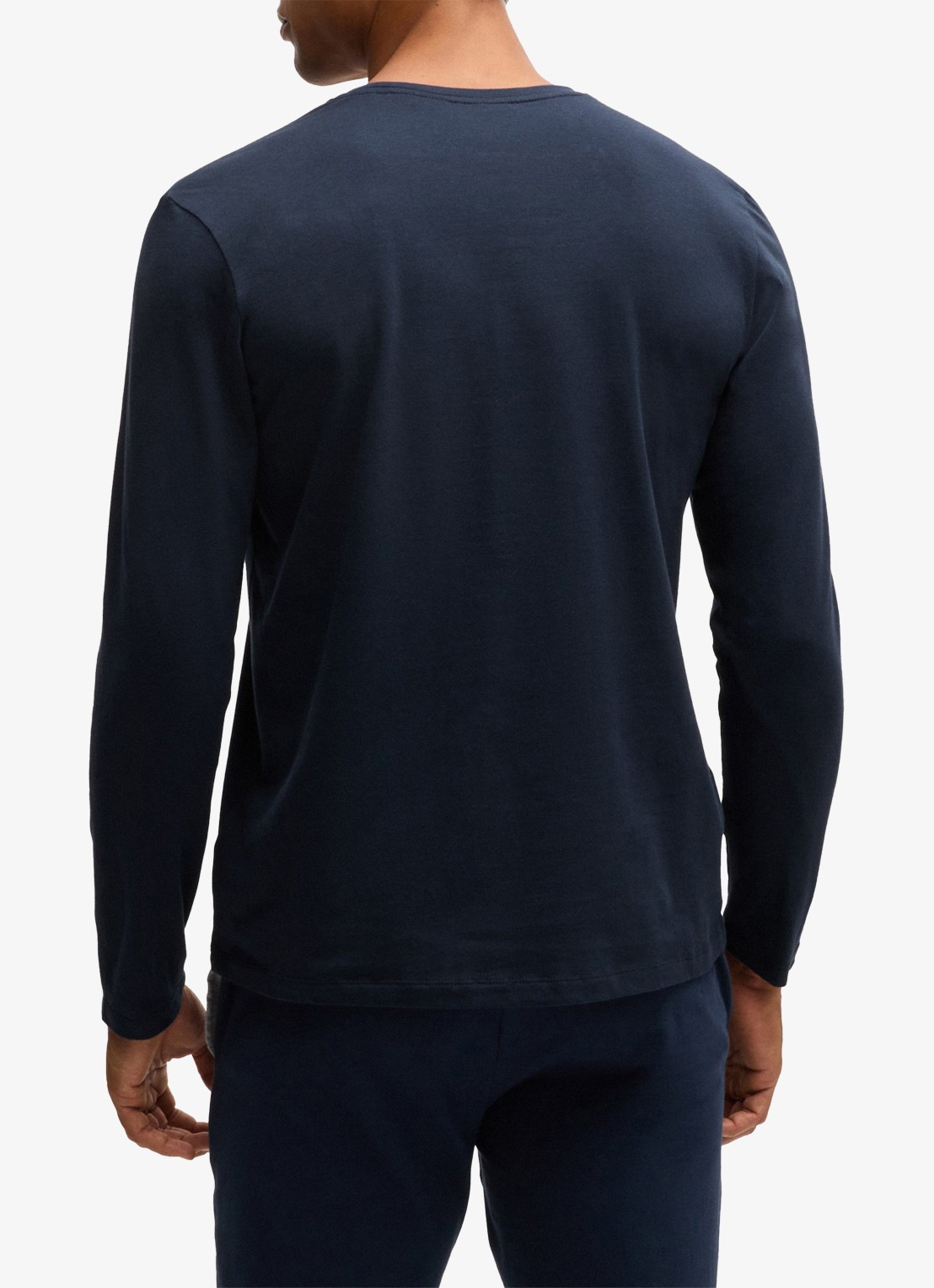 BOSS Mix&Match T-shirt met logoborduring - achterkant donkerblauw