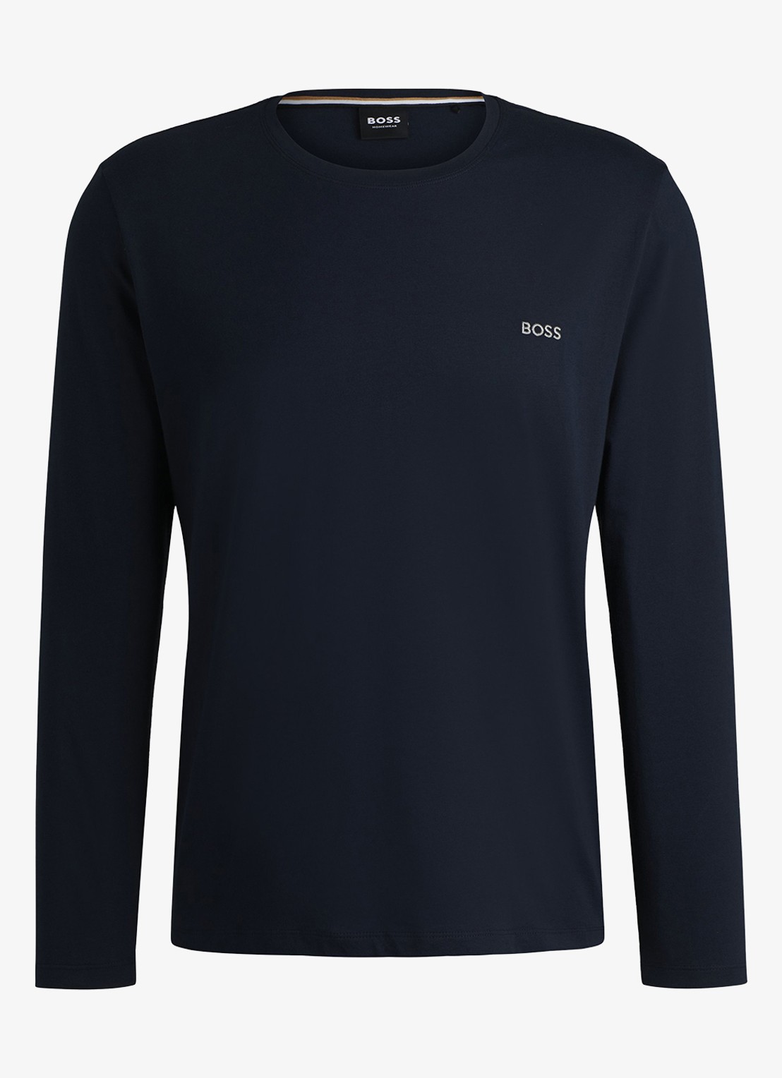 BOSS Mix&Match T-shirt met logoborduring - voorkant 2 donkerblauw