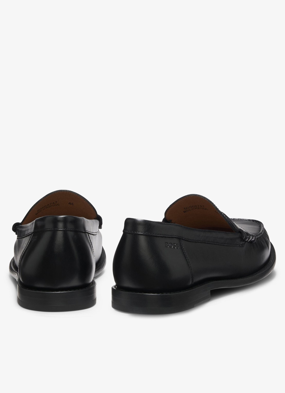 BOSS Mocassin van leer - detail 3 zwart