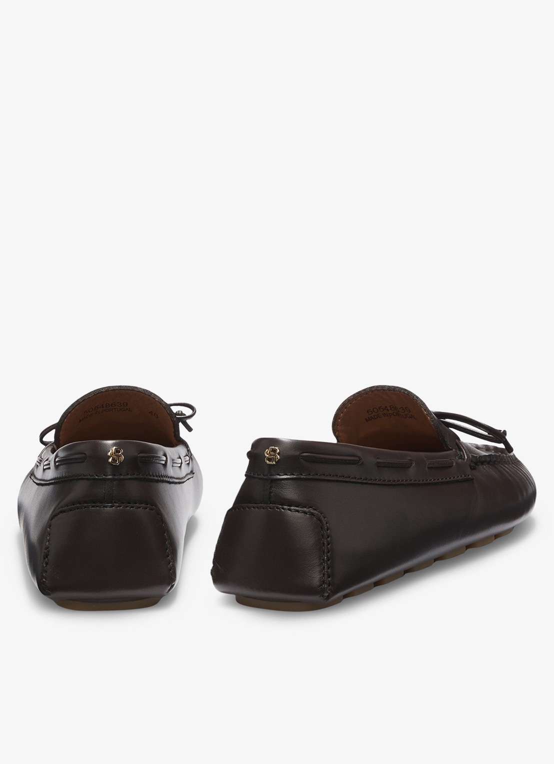 BOSS Mocassin van leer  - achterkant 3 bruin