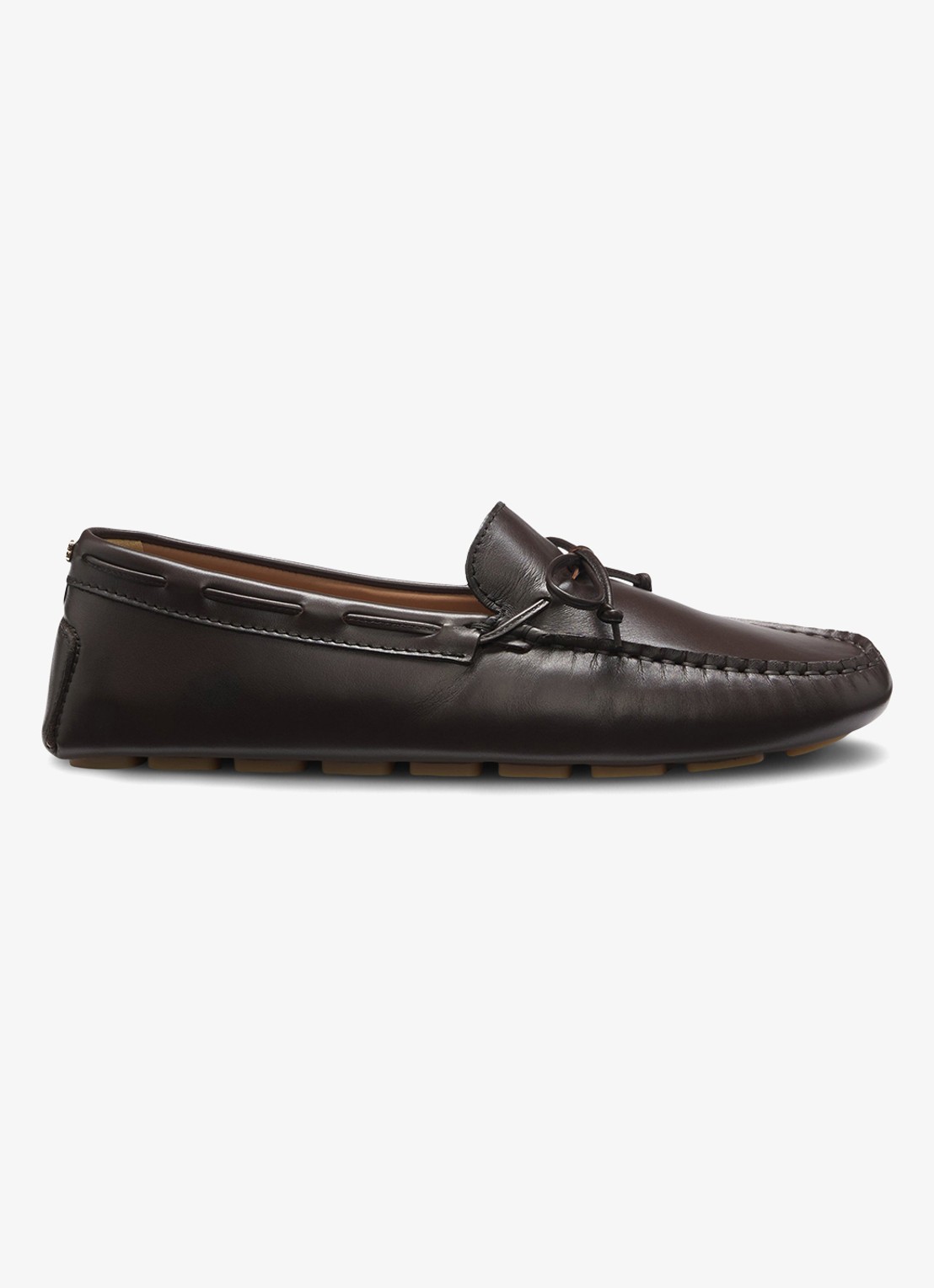BOSS Mocassin van leer  - voorkant bruin