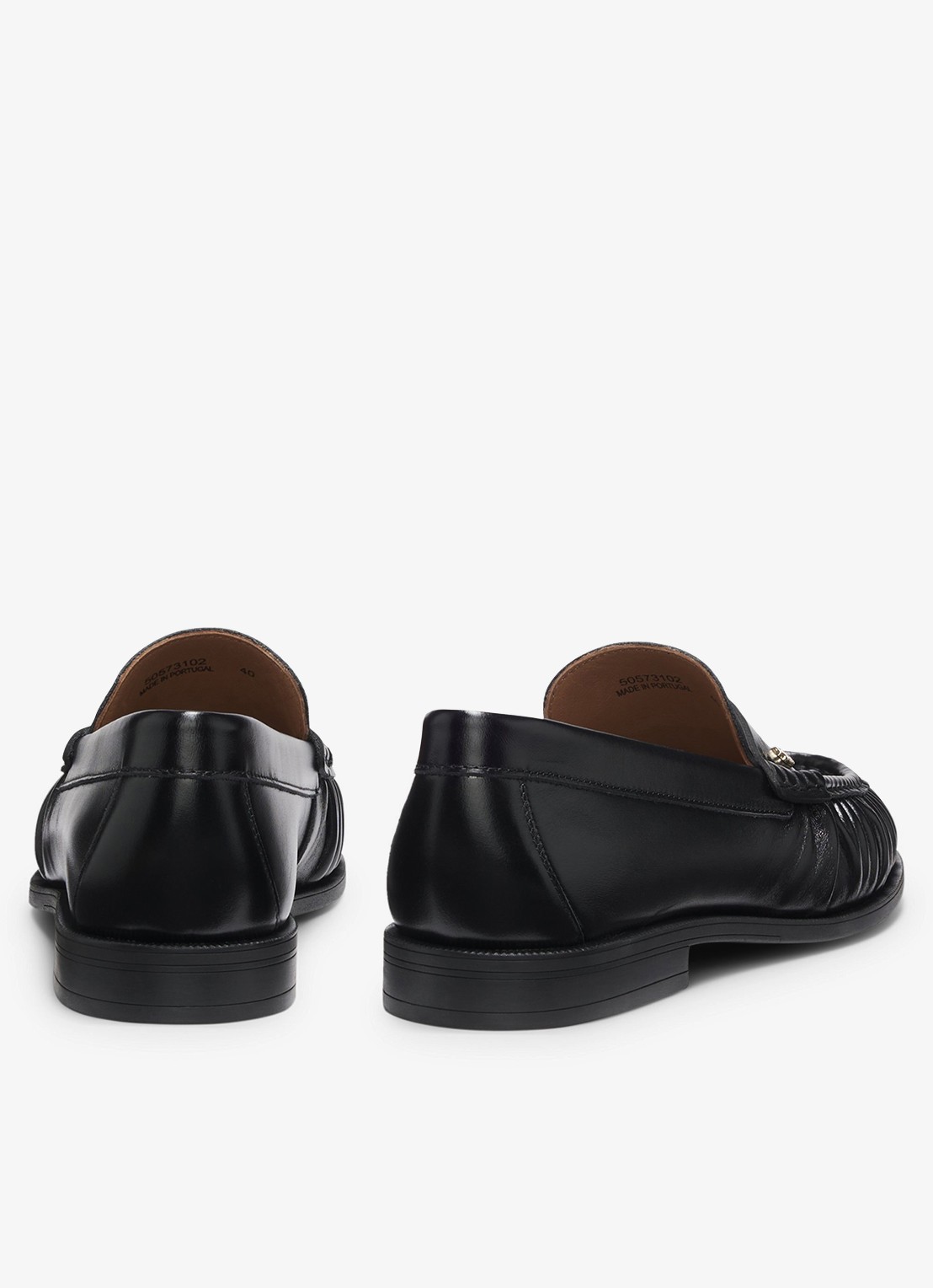 BOSS Mocassin van leer - detail 2 zwart