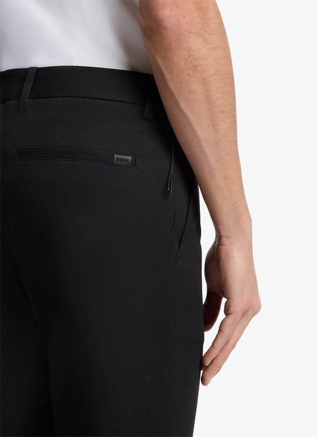 BOSS Modern fit pantalon met steekzakken  - detail 3 black-001 / zwart