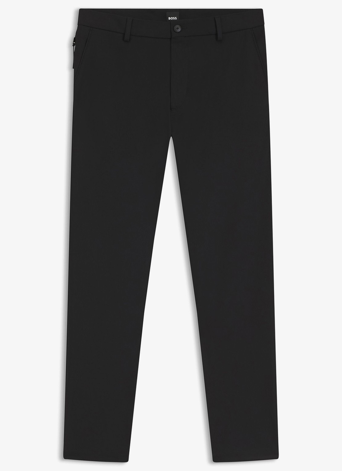 BOSS Modern fit pantalon met steekzakken  - voorkant 4 black-001 / zwart