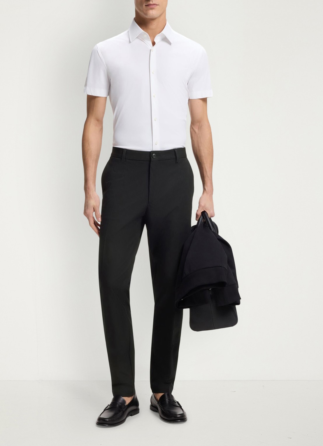 BOSS Modern fit pantalon met steekzakken  - voorkant 5 black-001 / zwart
