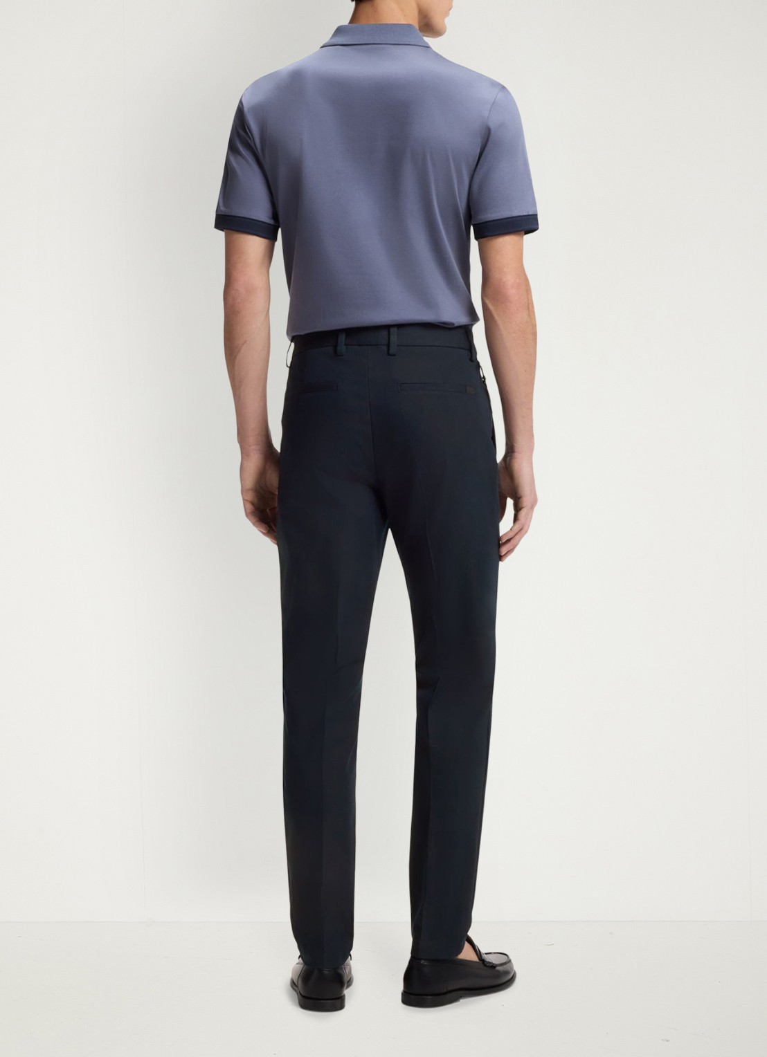 BOSS Modern fit pantalon met steekzakken  - achterkant dark blue-404 / blauw