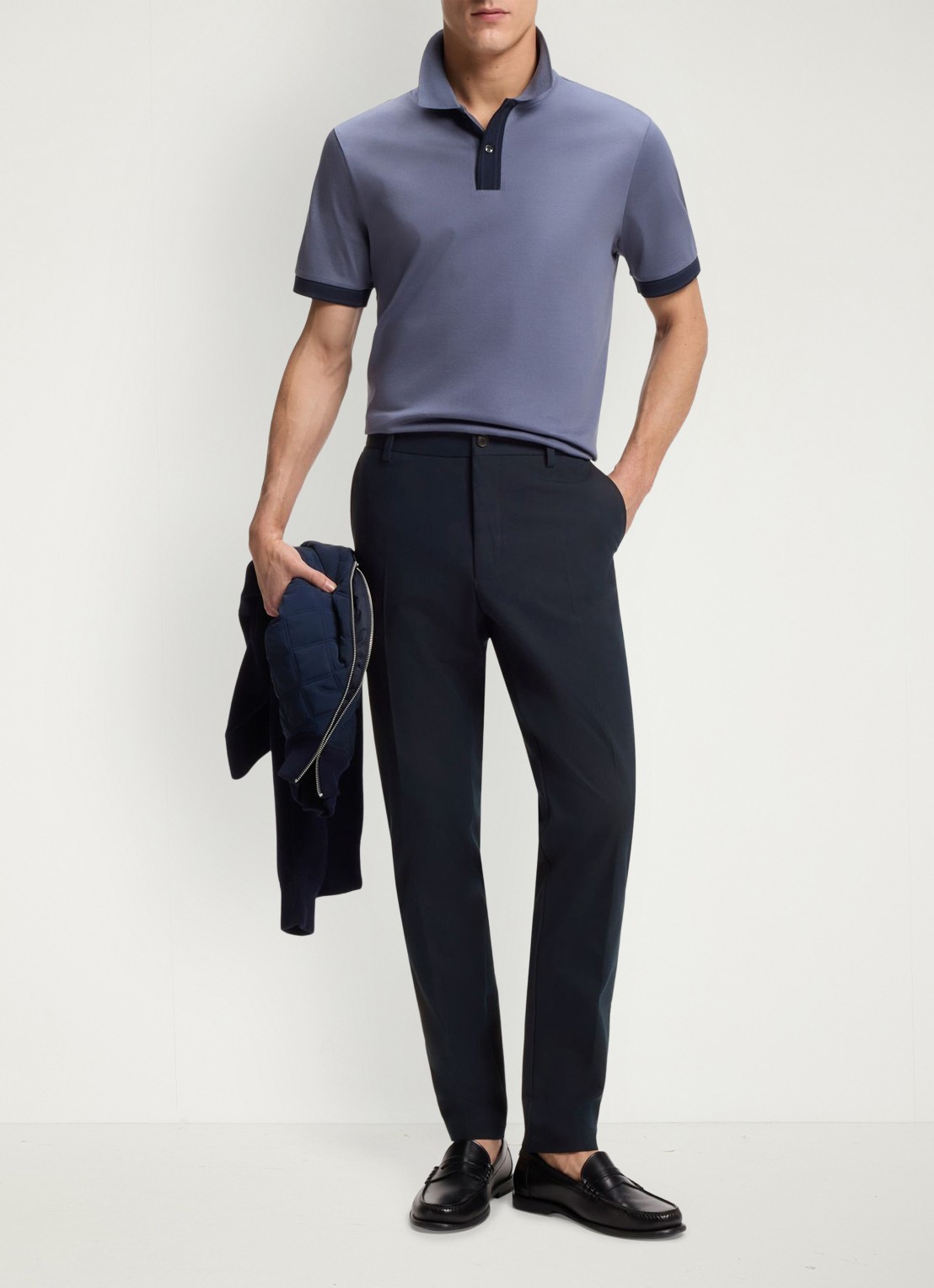 BOSS Modern fit pantalon met steekzakken  - voorkant 3 dark blue-404 / blauw