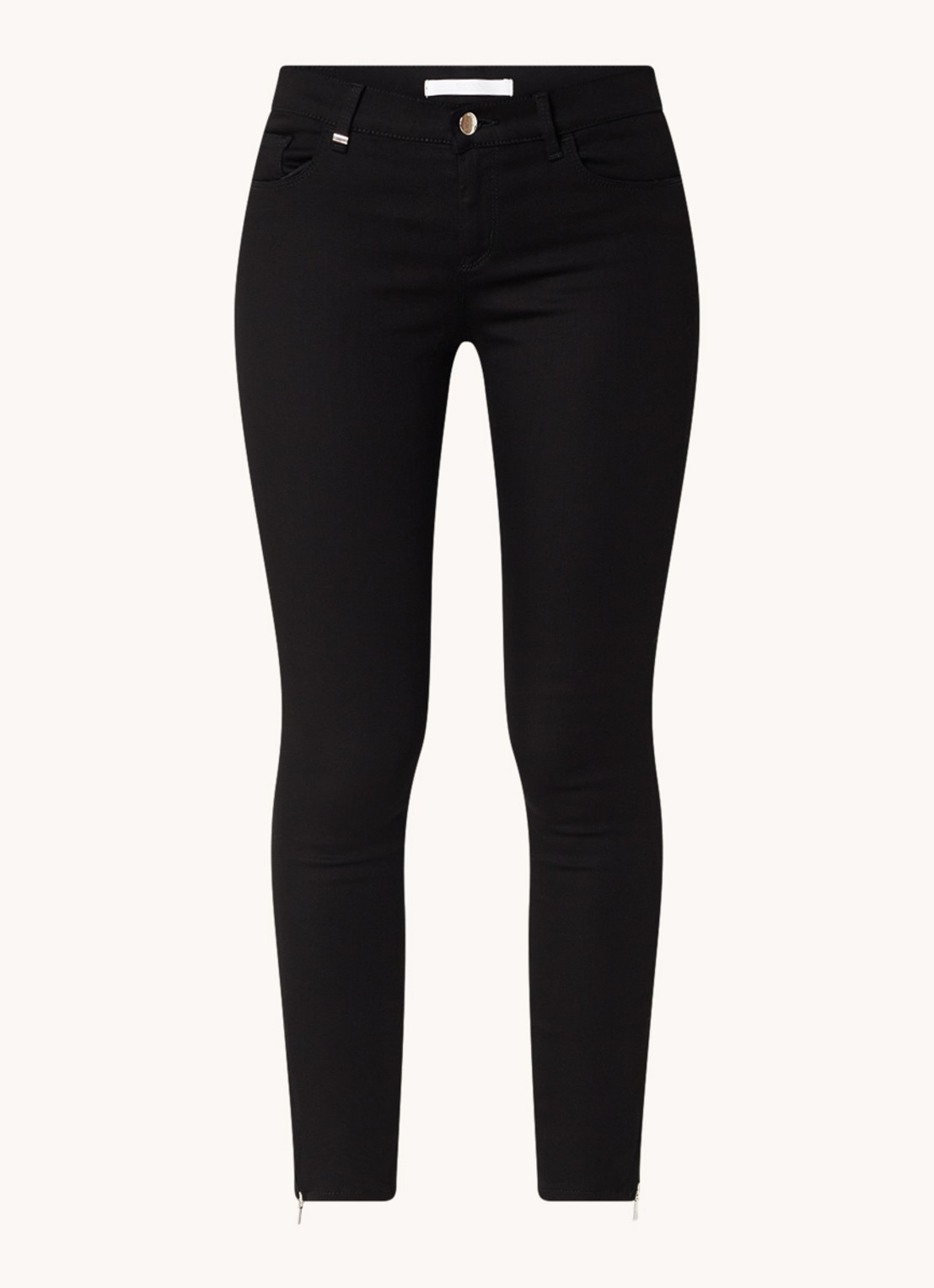BOSS Nafice low waist cropped skinny jeans met gekleurde wassing - voorkant zwart