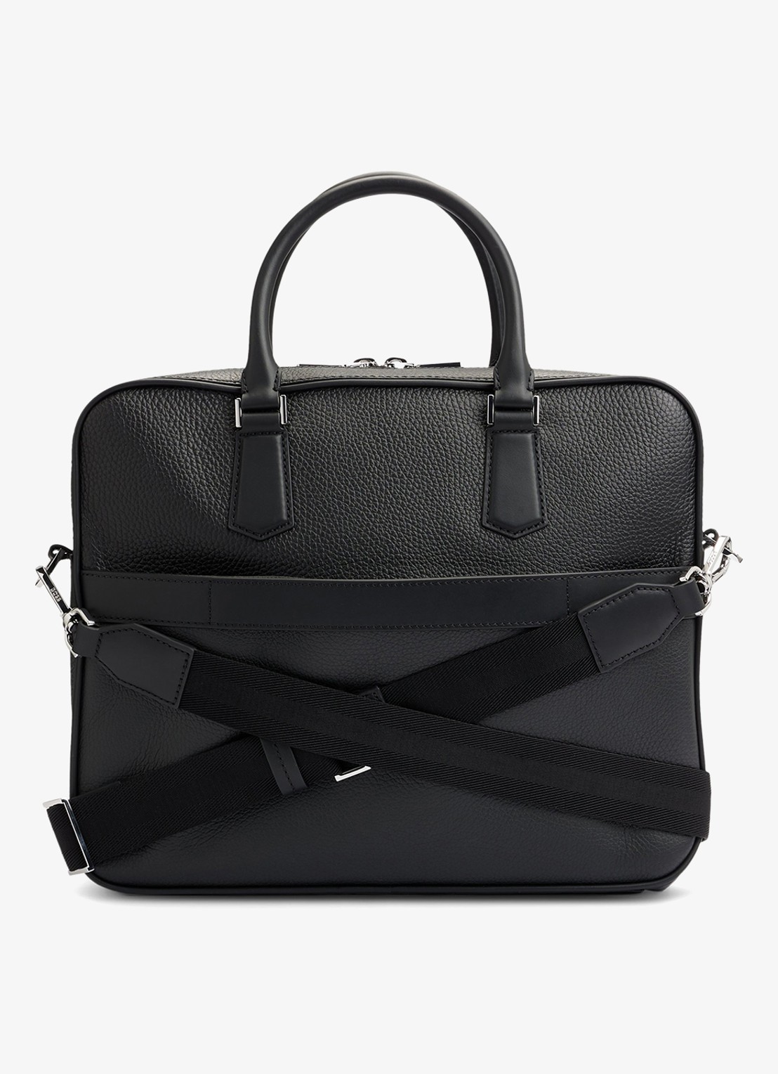 BOSS New Crosstown businesstas van leer met 15 inch laptopvak - achterkant 3 zwart