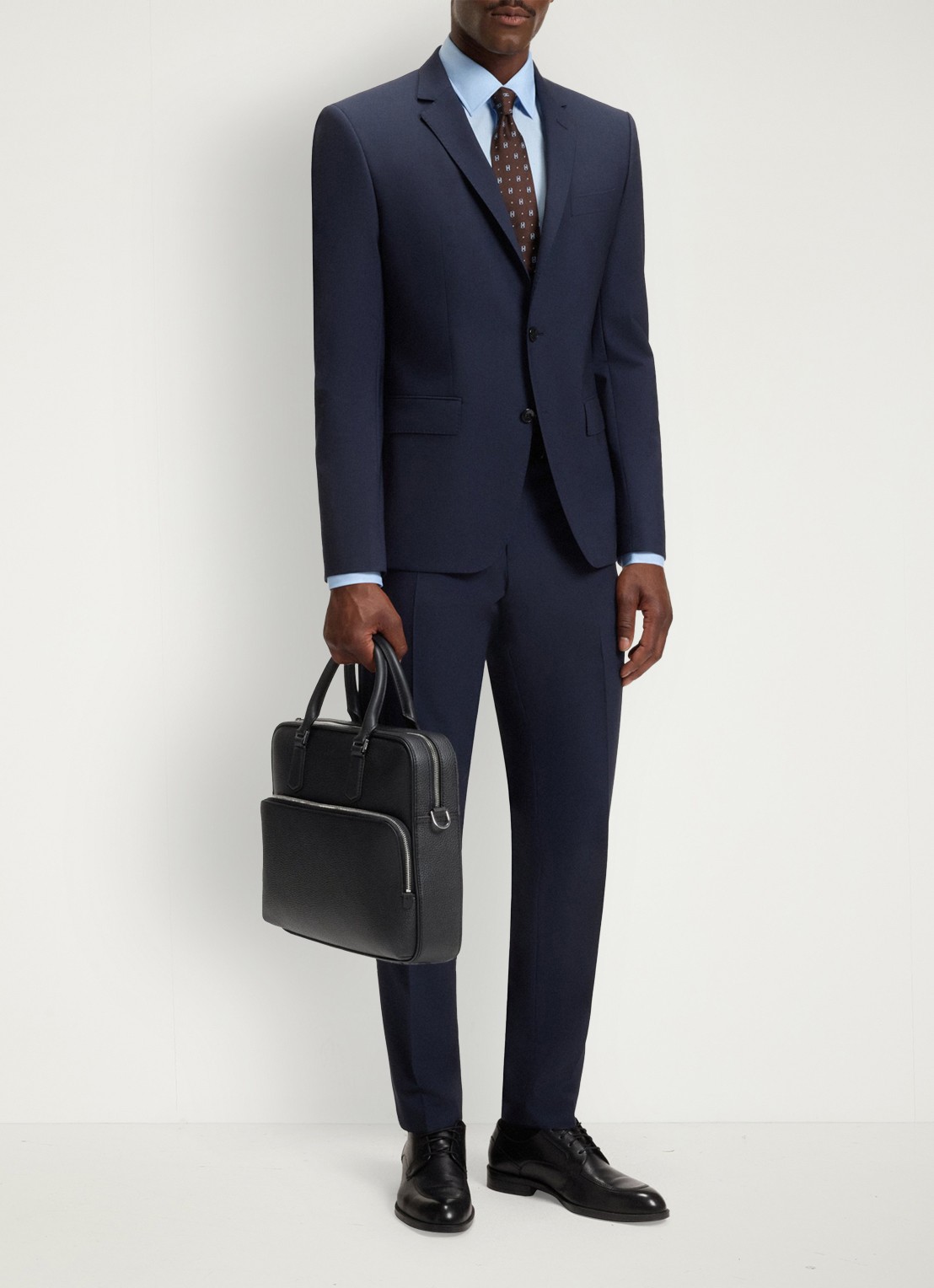 BOSS New Crosstown businesstas van leer met 15 inch laptopvak - detail 6 zwart