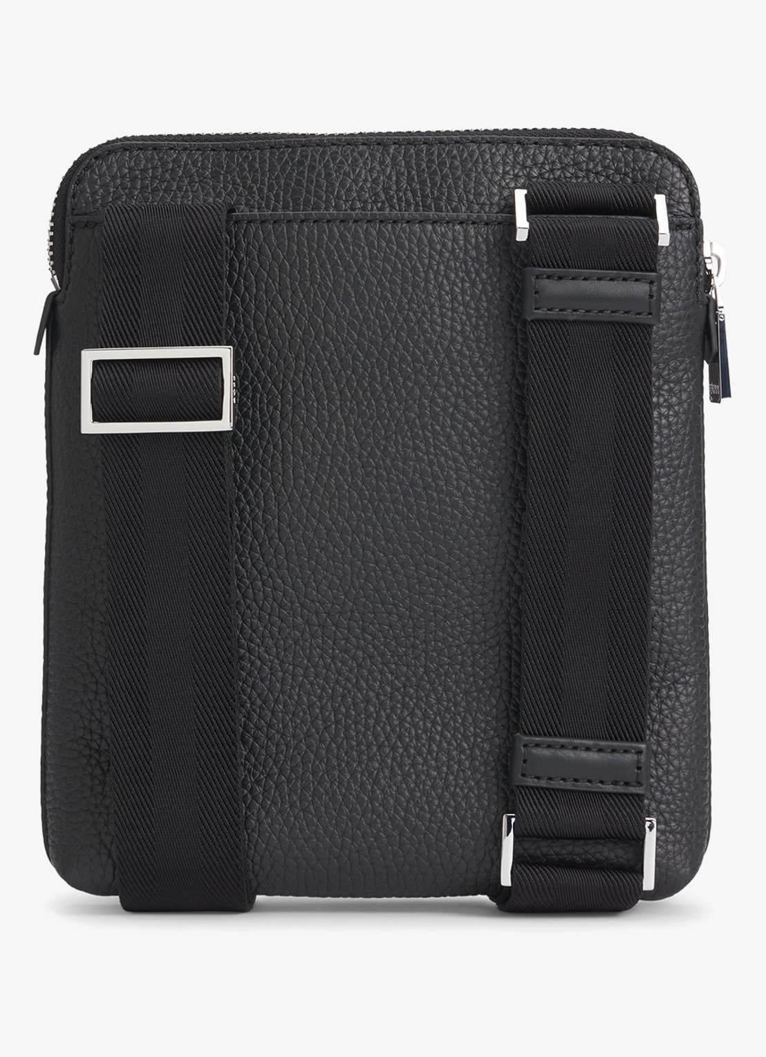 BOSS New Crosstown crossbodytas van leer - achterkant zwart